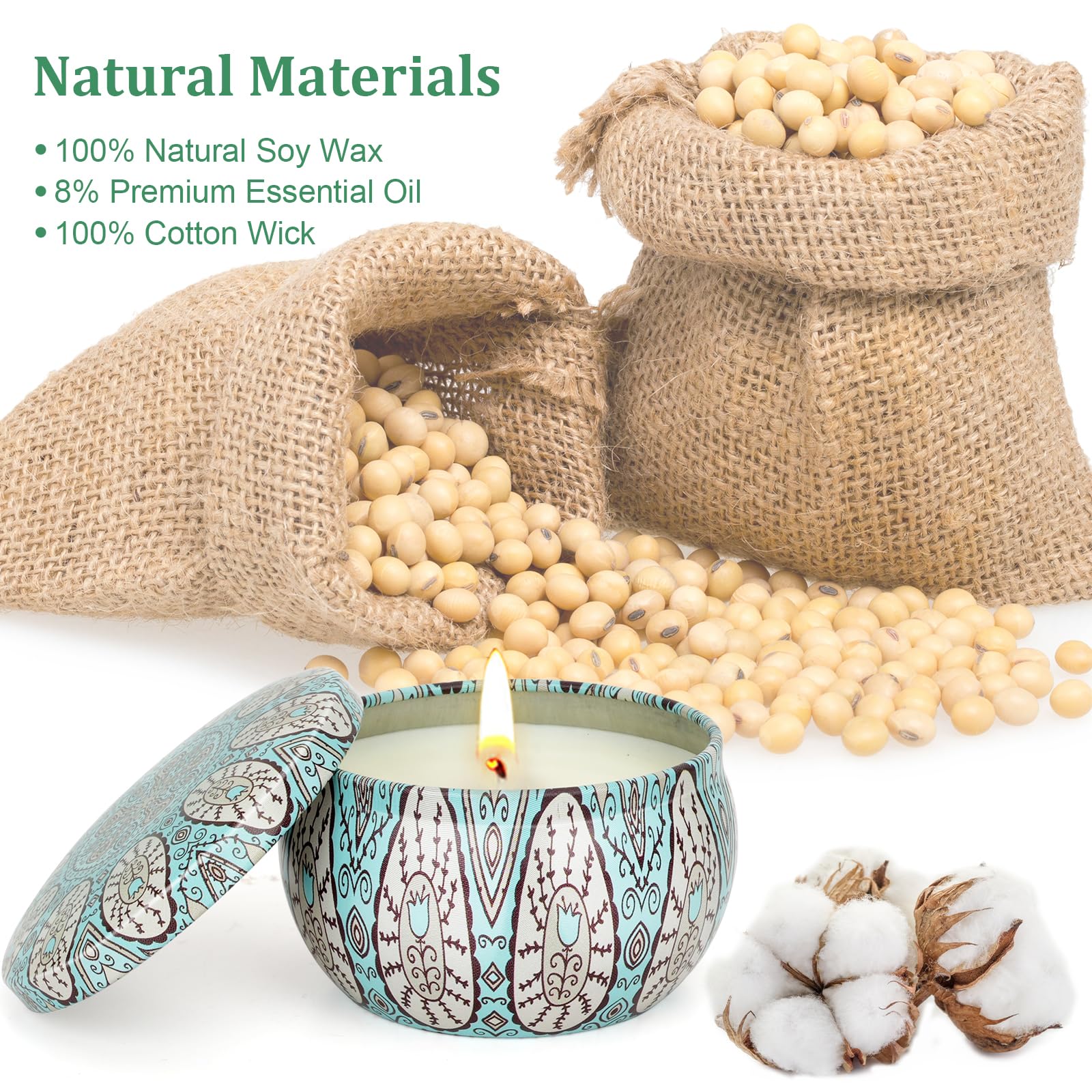 OFUN Scented Candles Set - 4 Pack Aromatherapy Soy Wax Candles, Marble Color, Up to 90 Hours, Ideal for Gifts and Home Decor