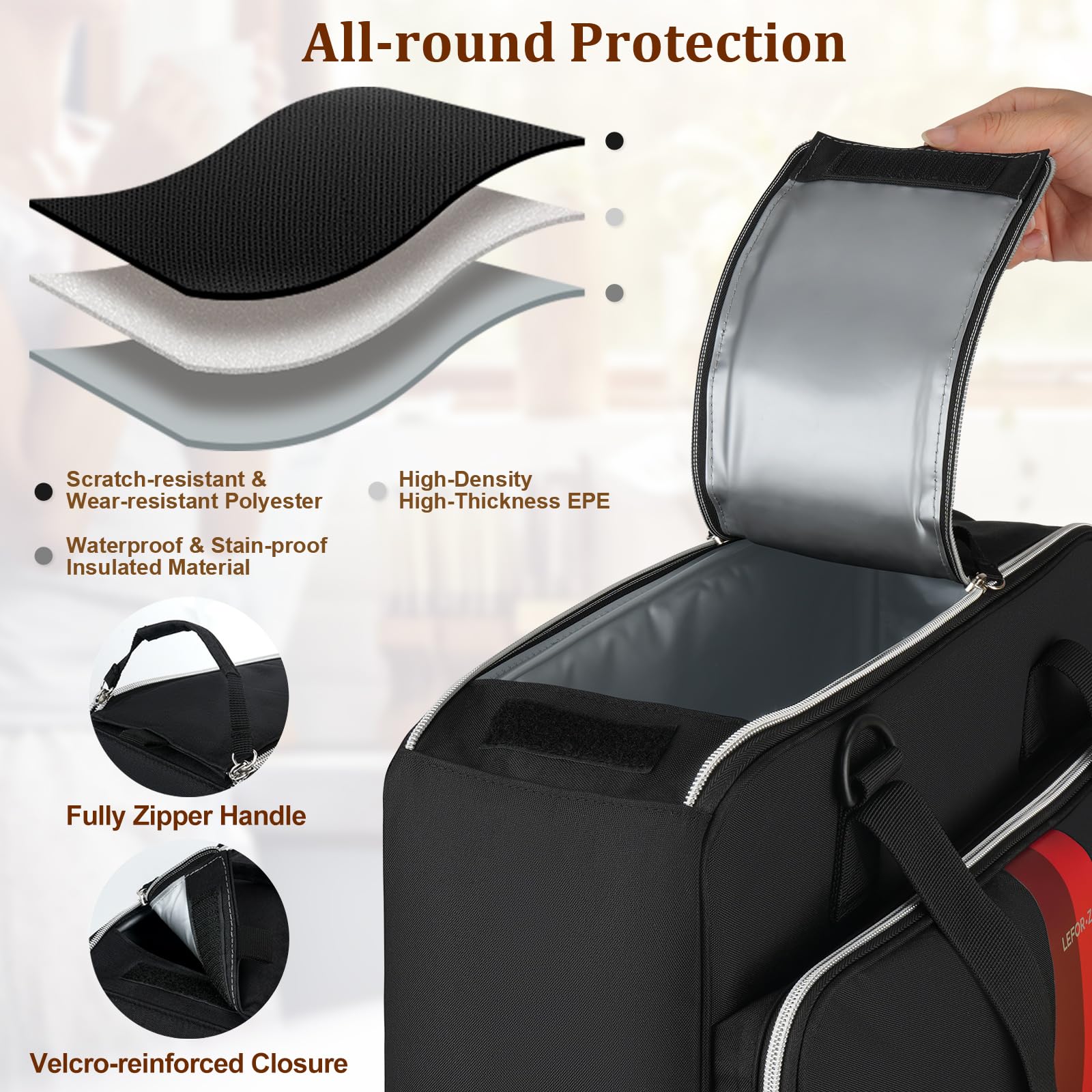 Coffee Maker Travel Bag Compatible With Keurig K-Slim/K-Express/K-Iced,Single Serve Coffee Brewer Carrying Case With Multiple Po