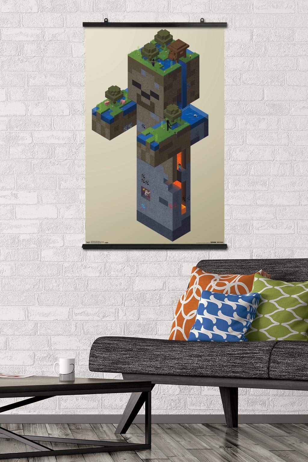 Trends International Minecraft - Zombie Swamp Wall Poster, 22.375'' X 34'', Poster & Clip Bundle