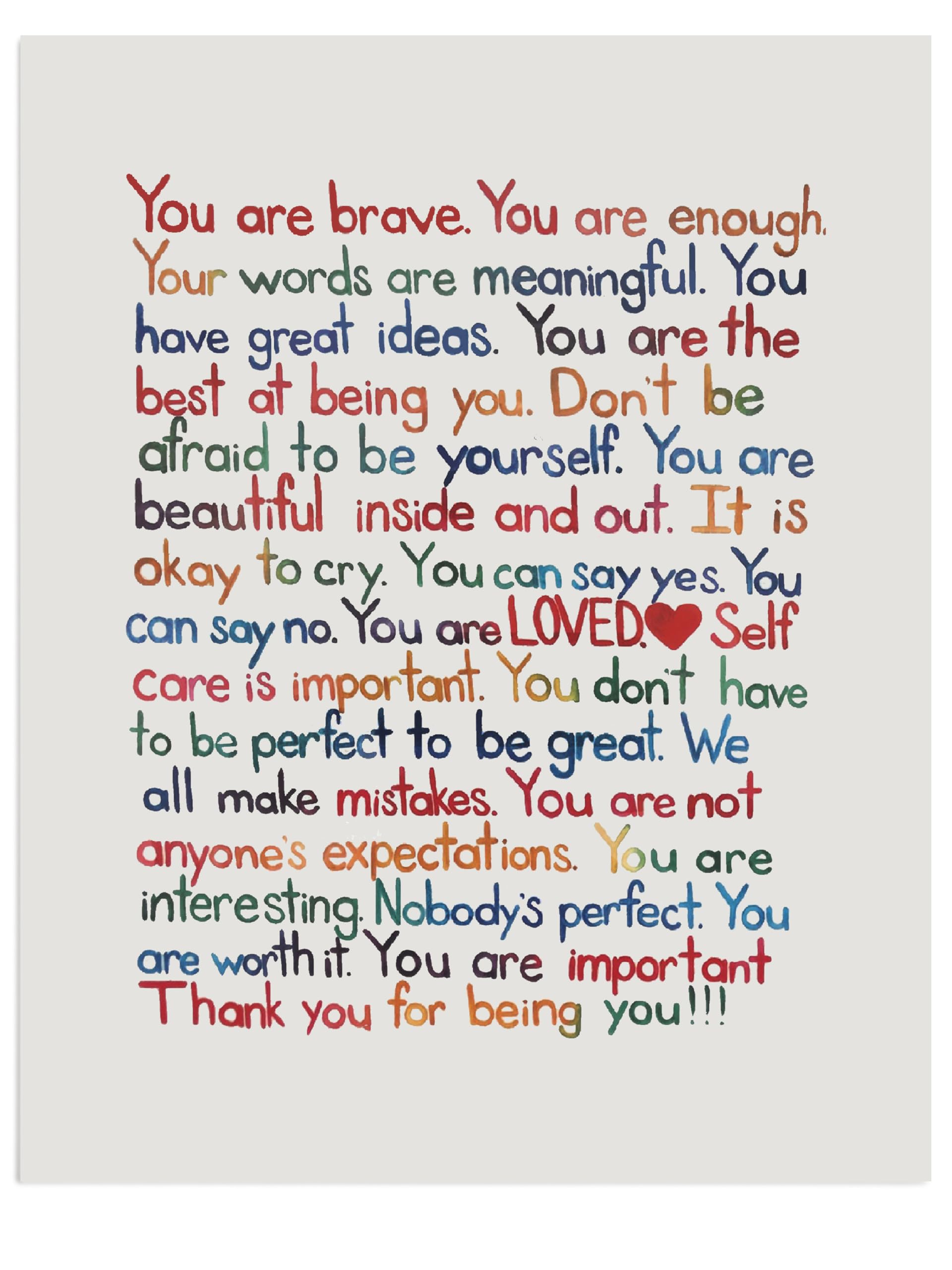 You are Brave Enough- Inspirational Wall Art Print  Motivational Wall Decor For Bedroom Decor  Home Decor  Office Decor  School & Room Decor Aesthetic  Unframed Positive Affirmations Wall Print- 8x10''