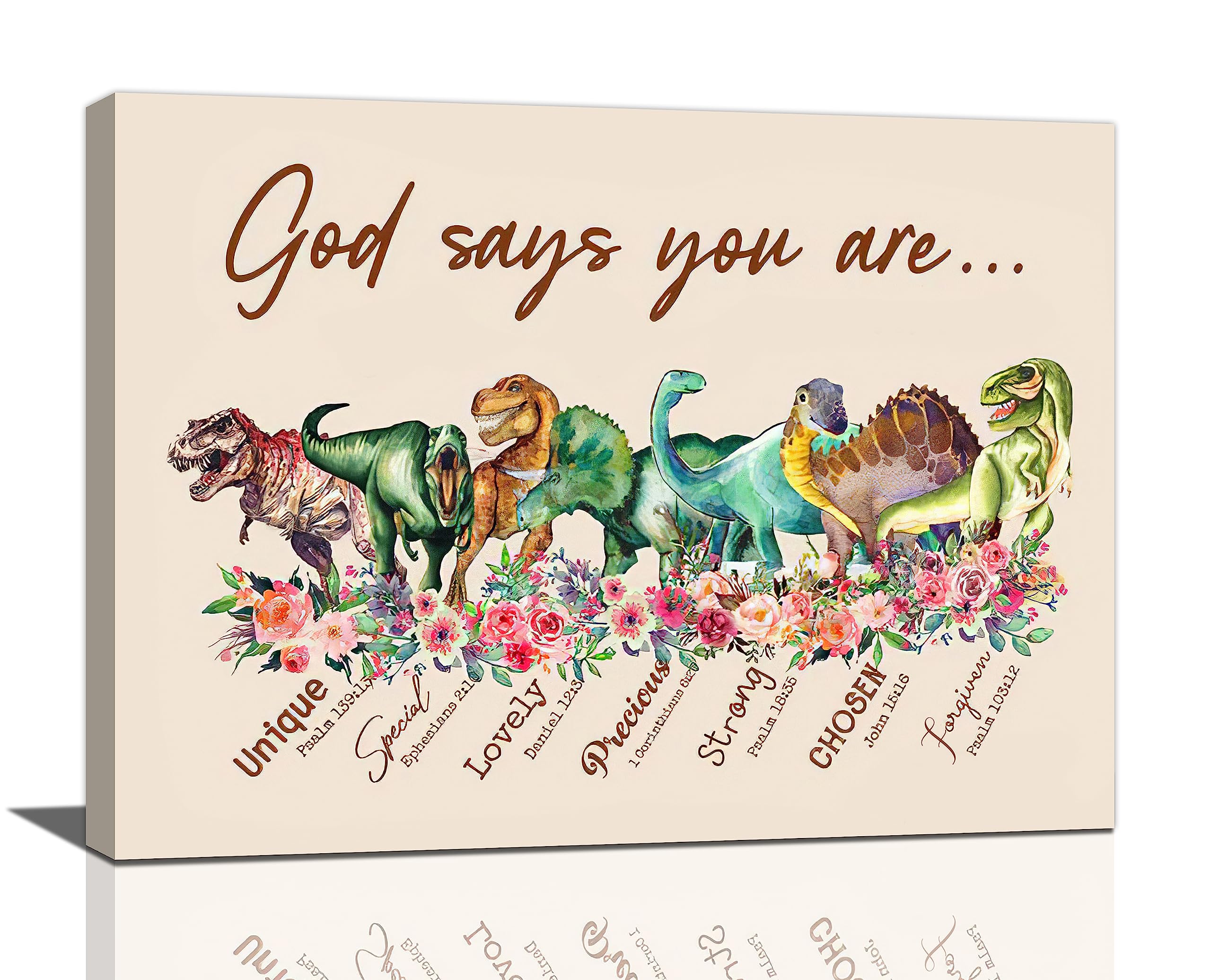 Cute Dinosaur Decor Wall Art For Kids Dinosaur God Says You Are Boy Girl Room Pictures Wall Decor Canvas Painting Prints Artwork
