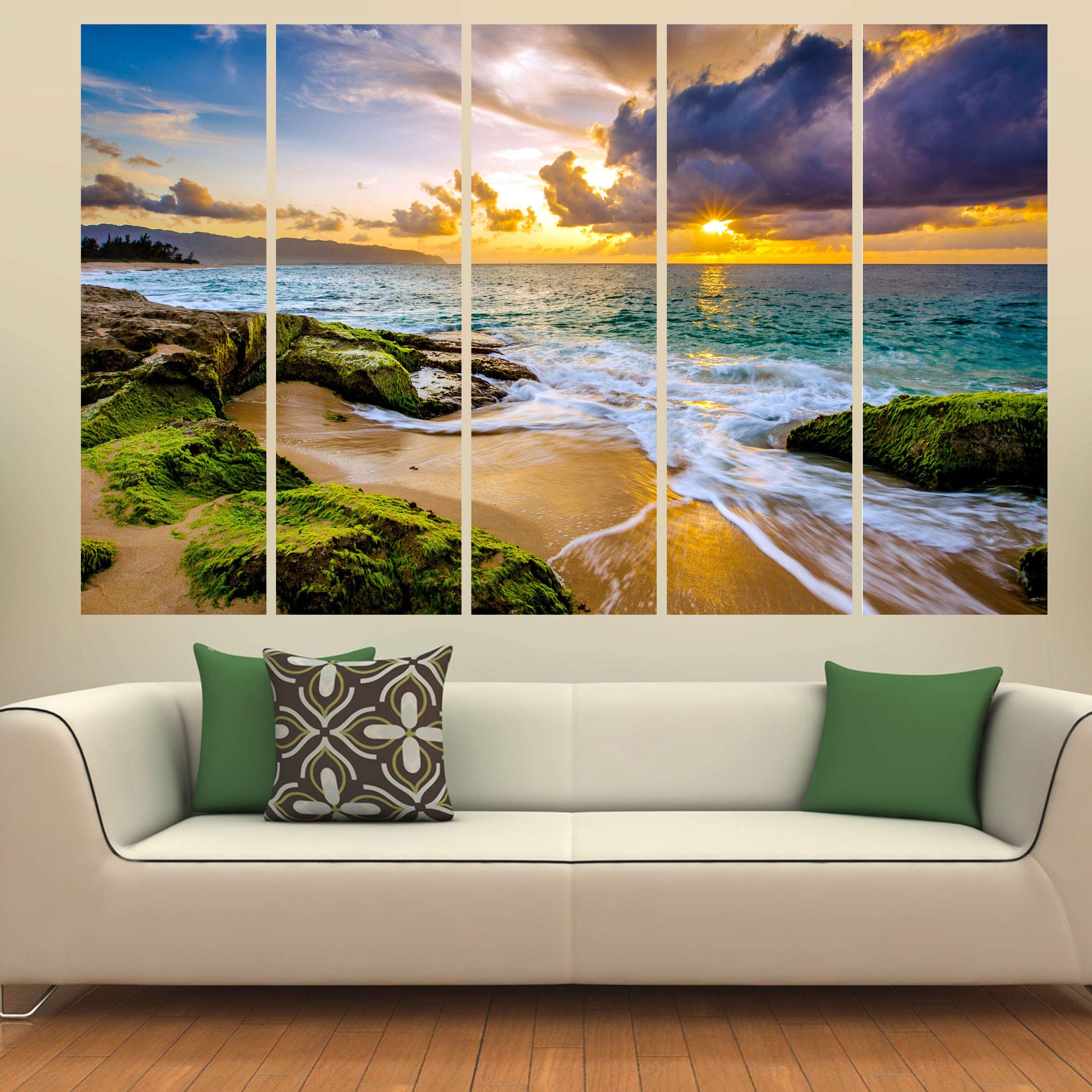 Kyara Arts Multiple Frames, Beautiful River View Nature Wall Painting For Living Room, Bedroom, Office, Hotels, Drawing Room Woo