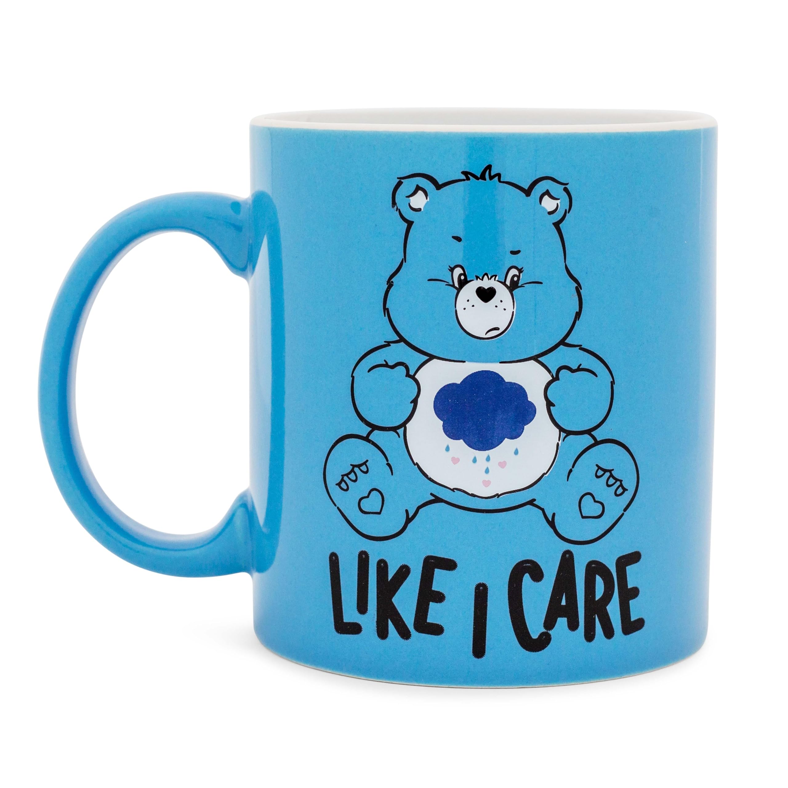 Silver Buffalo Care Bears Grumpy Bear Like I Care Ceramic Mug | Large Coffee Cup For Tea, Espresso, Cocoa | Holds 20 Ounces
