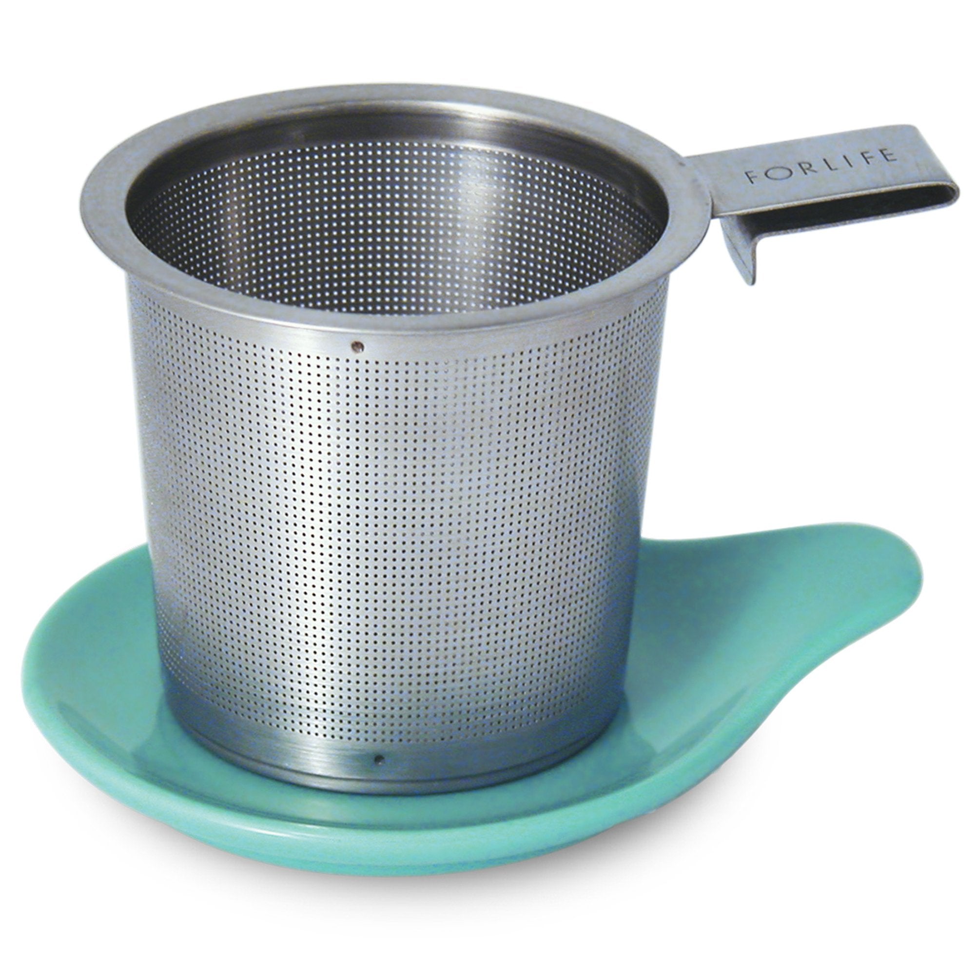 Forlife Hook Handle Tea Infuser And Dish Set, Turquoise