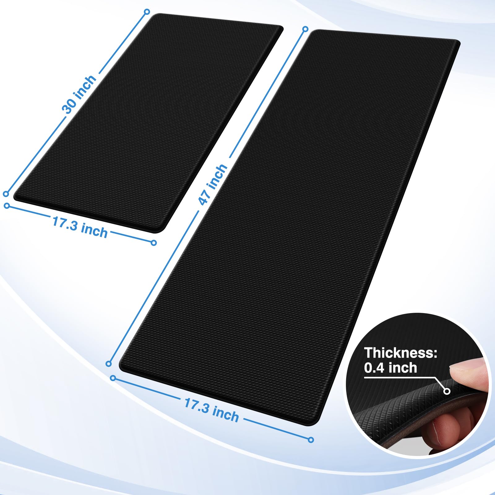 Steprite Kitchen Mats, 2Pcs Kitchen Rugs, Cushioned Anti Fatigue Kitchen Mats For Floor, Non-Slip Standing Desk Mat, Waterproof