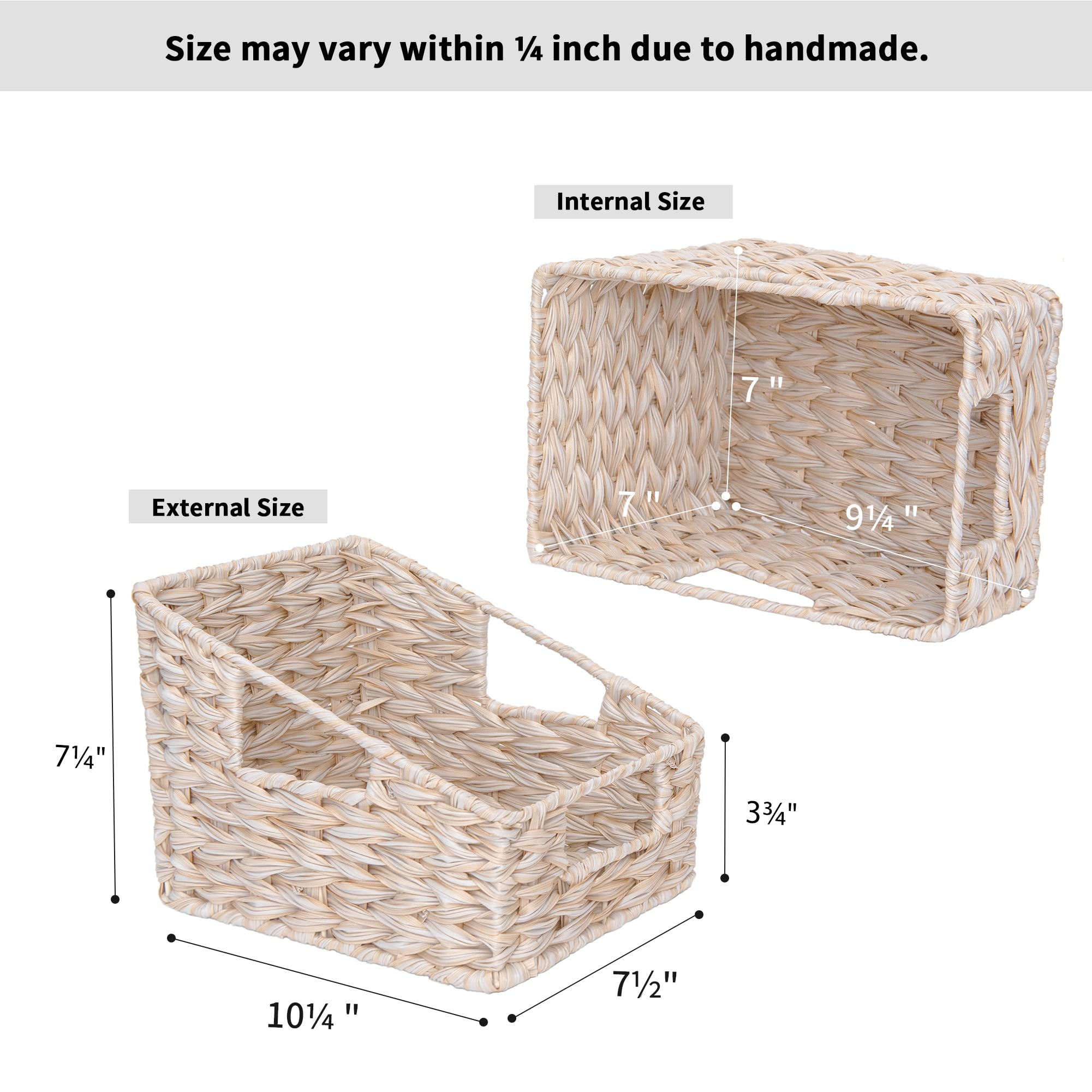 Granny Says Wicker Basket With Handles, Trapezoid Decorative Woven Baskets, Waterproof Wicker Storage Baskets For Shelves, Wicke