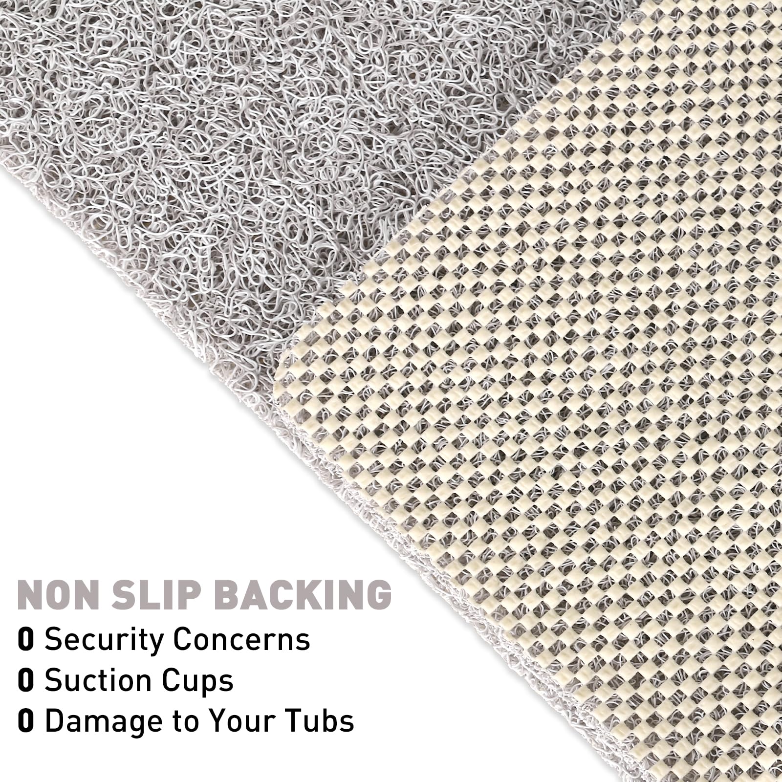 Mofonky Shower Mat Non Slip: 24 X 24 Inch Square Shower Mats With Drain Hole In Middle - Soft Loofah Quick Drying Matt For Showe