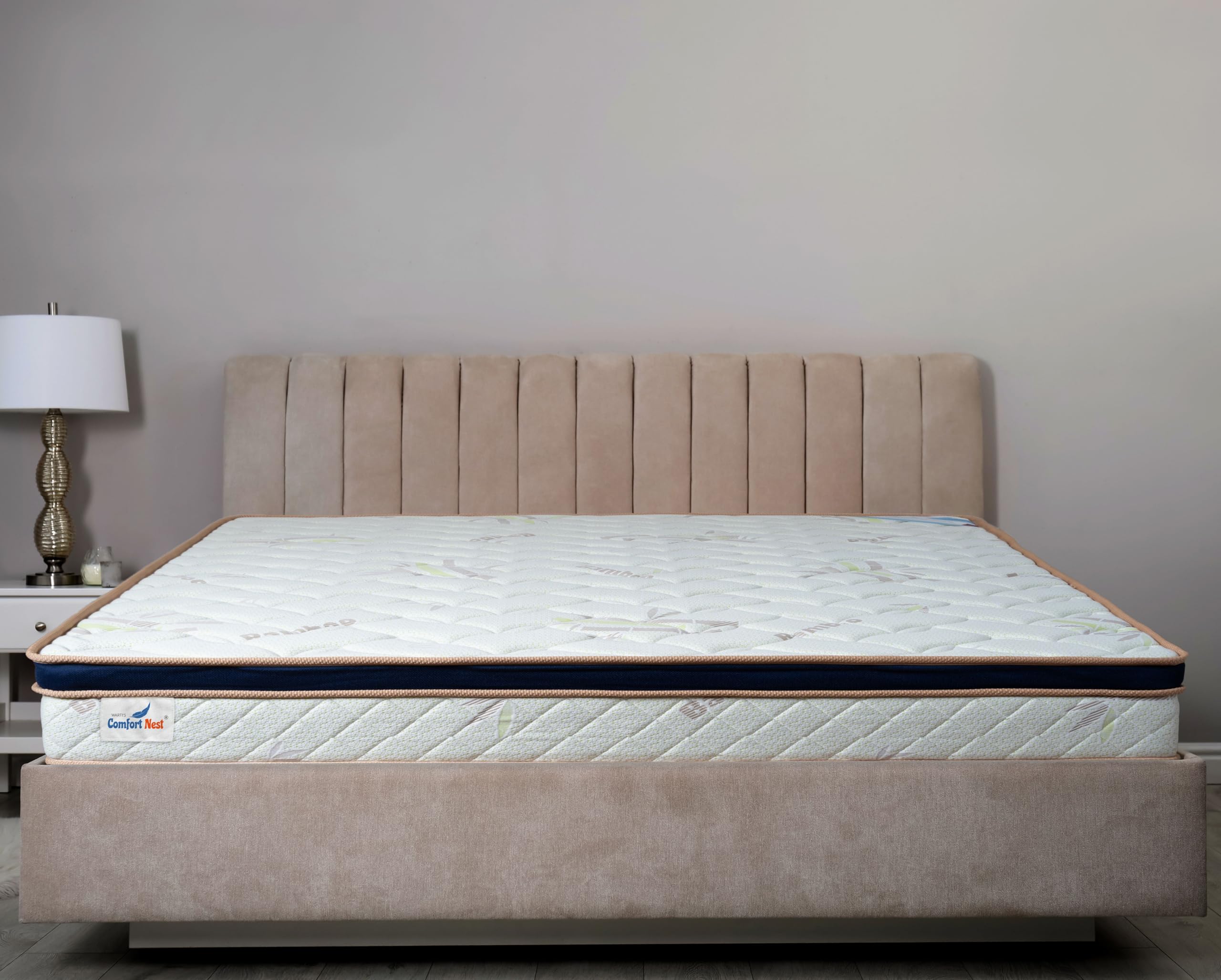 WARTIS COMFORT NEST Perfect Sleep Queen Size Mattress with Bamboo Fabric | MediumFirm Feel | AntiSkid Fabric | Offline Kind of