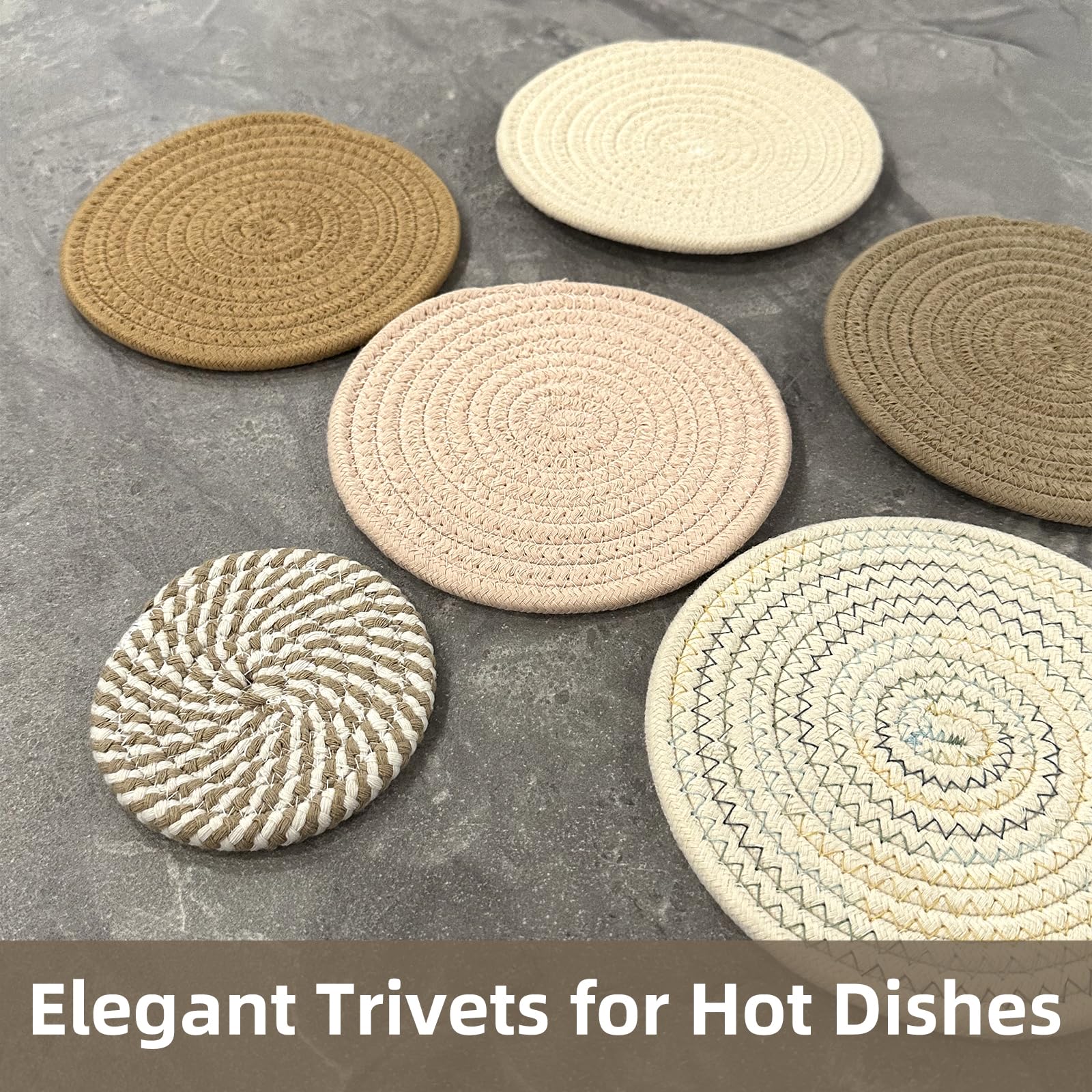 Trivets For Hot Pots And Pans, Pot Holders Trivets For Hot Dishes - Woven Hot Pads For Kitchen, Heat Resistant Potholders Set, H
