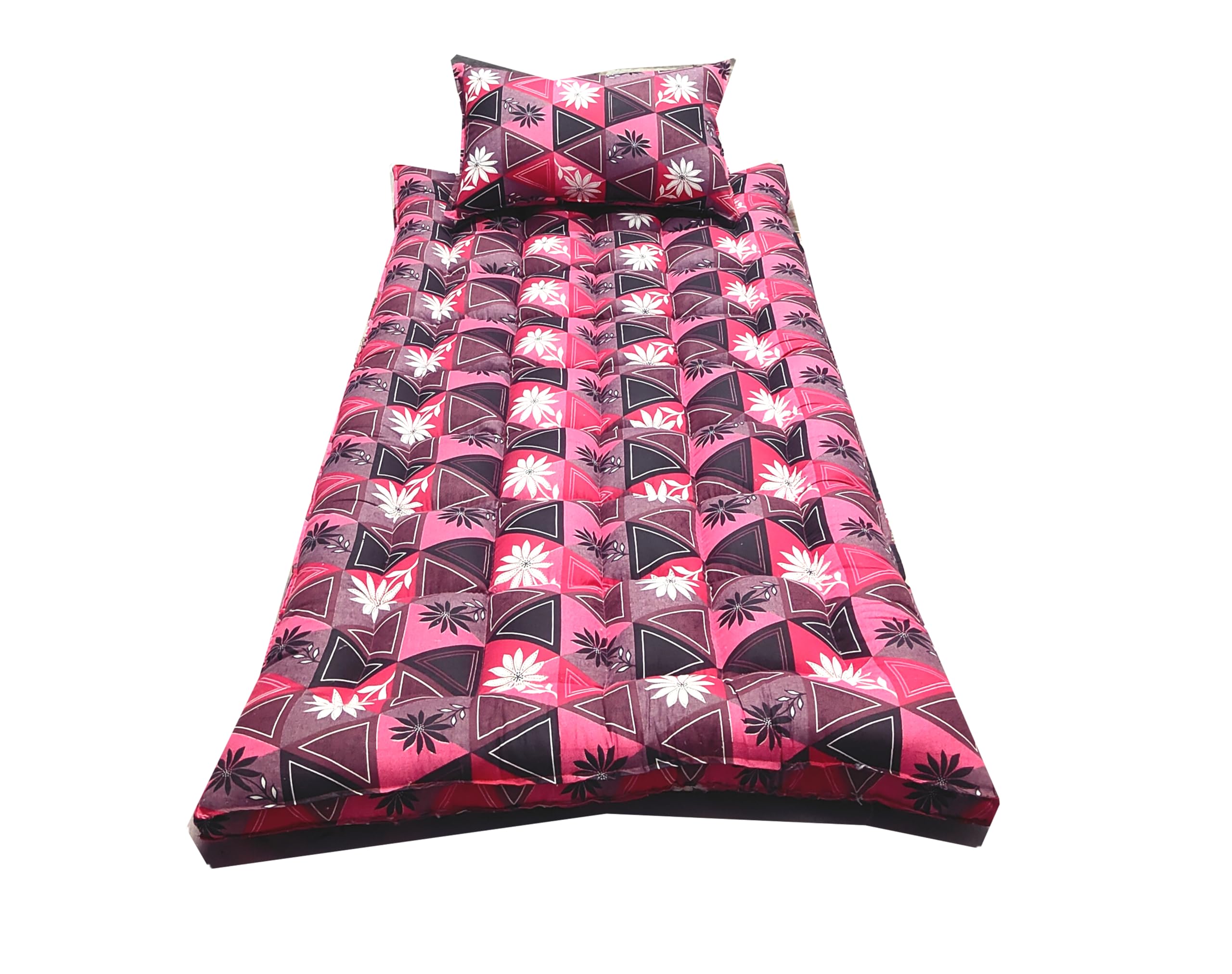 Flamo Mattress Organic Kapok Silk Cotton Ilavam Panju Single Floor Sleeping Bed Mattress (6 x 3 ft / 72 x 36 x 3 Inch) Multicolo