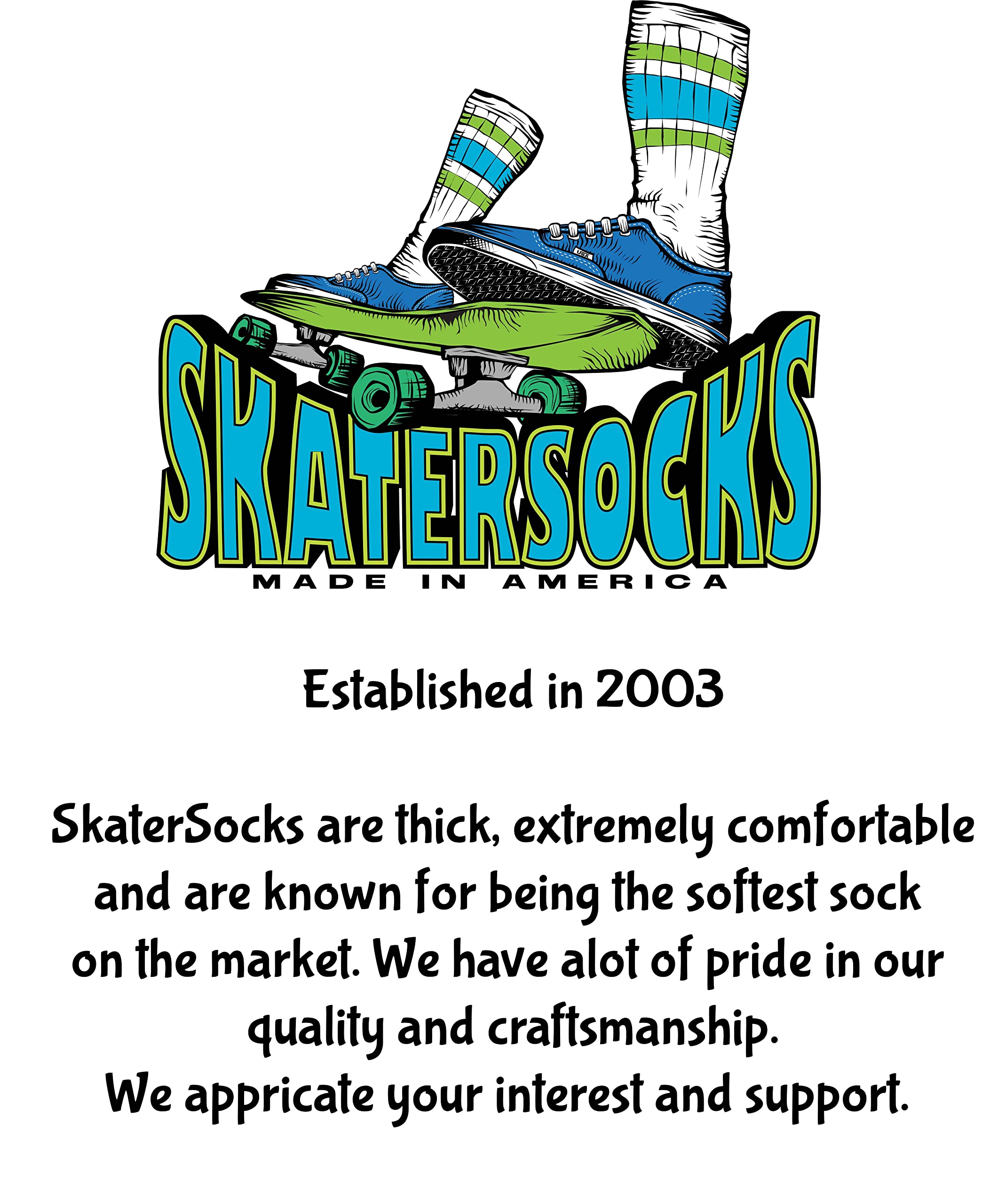 Skatersocks 19'' Mid Calf White Tube Socks With Royal Blue Stripes Style 3