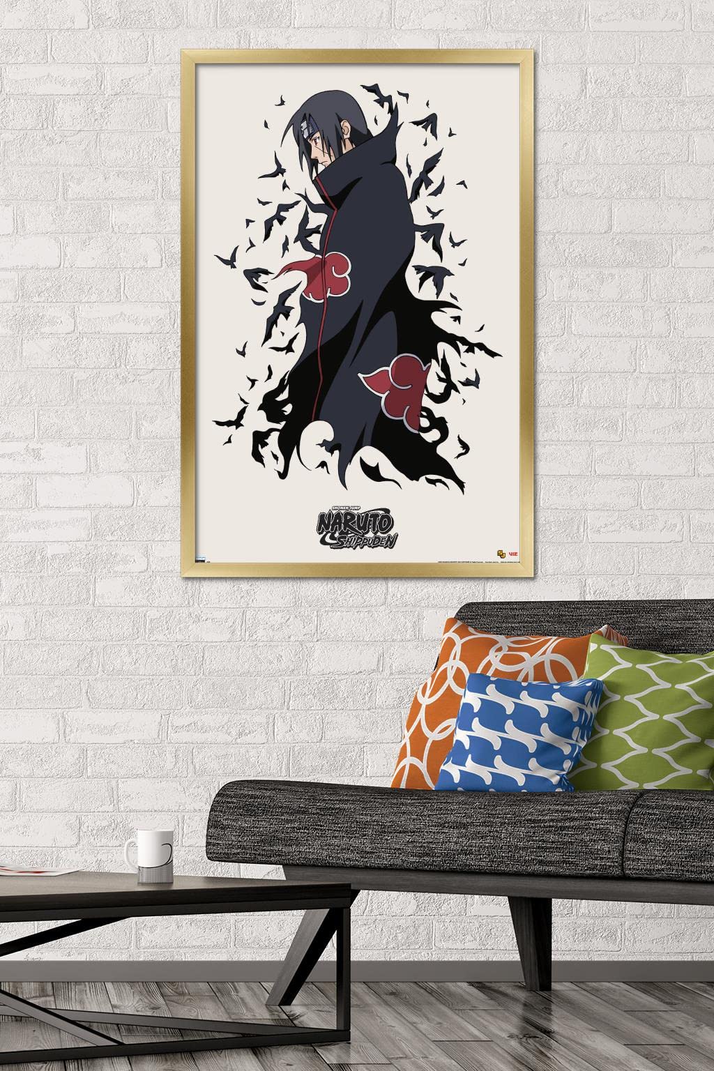 Trends International Naruto Shippuden - Itachi Wall Poster, 22.375'' X 34'', Gold Framed Version
