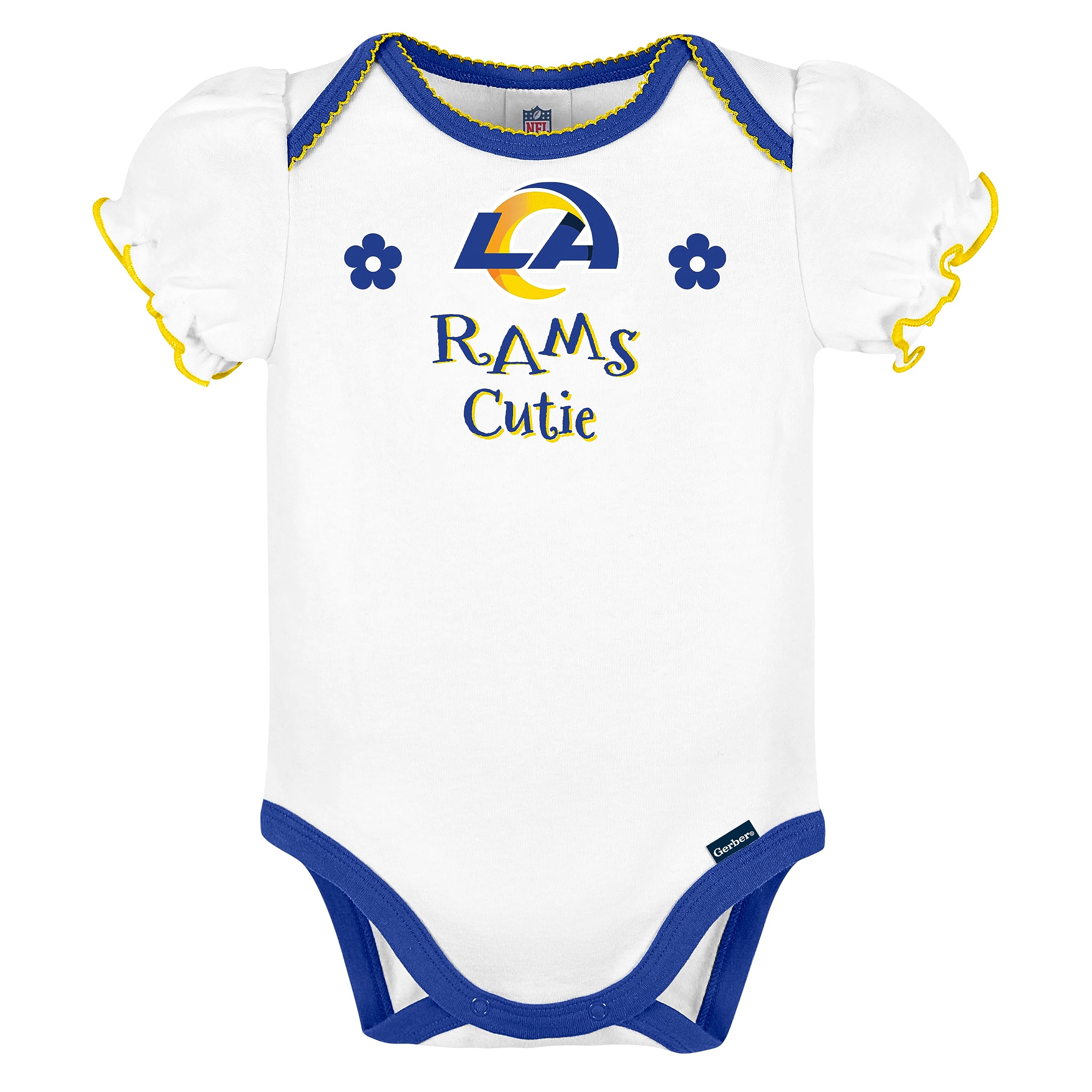 Nfl Los Angeles Rams 3 Pack Short Sleeve Bodysuit, Blue Los Angeles Rams New, 18 Months
