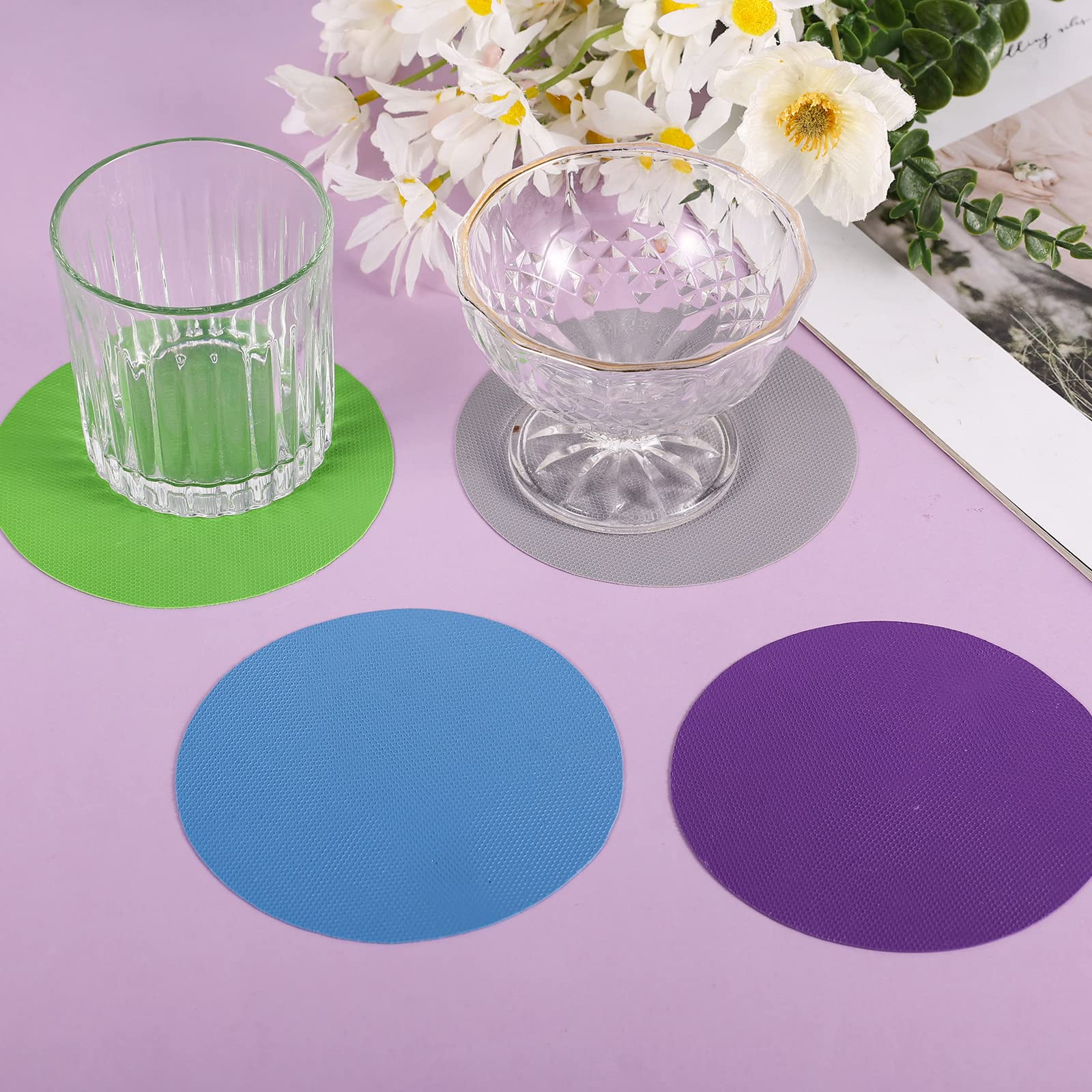 4Pcs Jar Gripper Pads, Multifunctional Rubber Jar Gripper Pad Jar Opener Grippers Kitchen Coaster For Elderly Children Women Wea