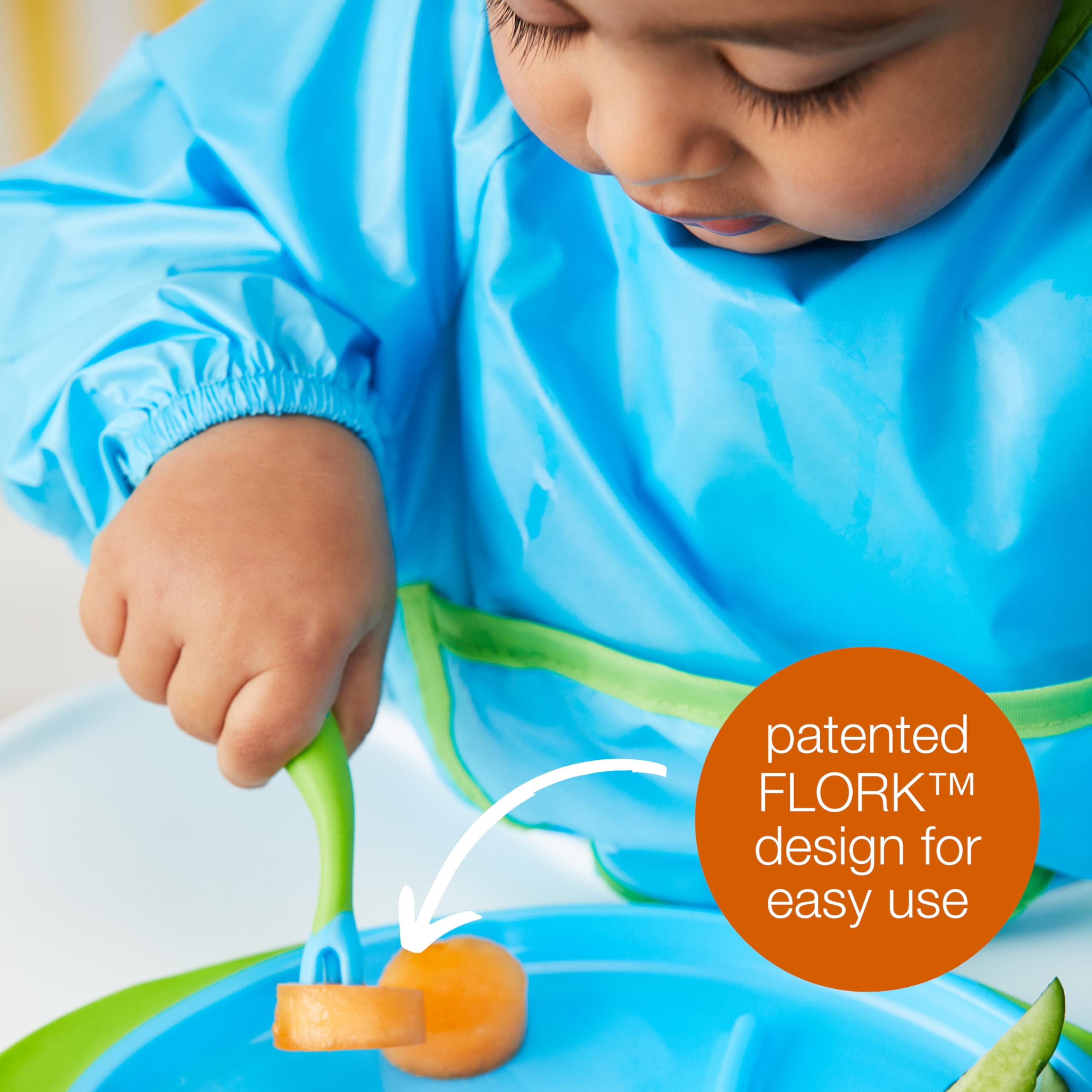 b.box toddler cutlery set - easy grip handles, travel case, unique fork design  Designed by occupational therapist  Dishwasher s