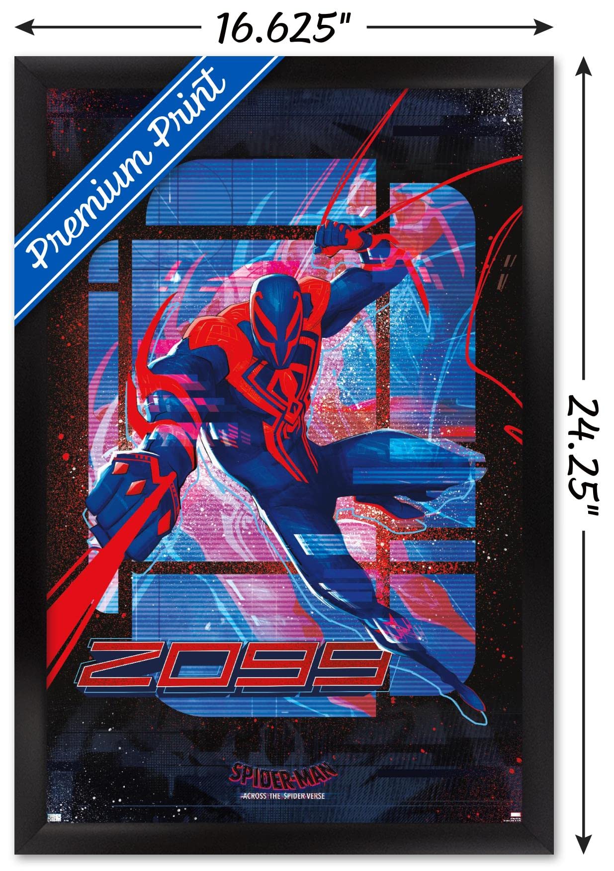 Trends International Marvel Spider-Man: Across The Spider-Verse - Spider-Man 2099 Wall Poster, 14.72'' X 22.37'', Black Framed V