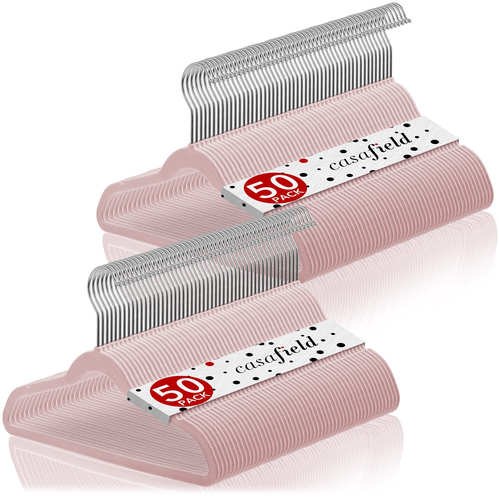 Casafield 100 Velvet Kid'S Hangers - 14'' Size For Children'S Clothes - Light Pink