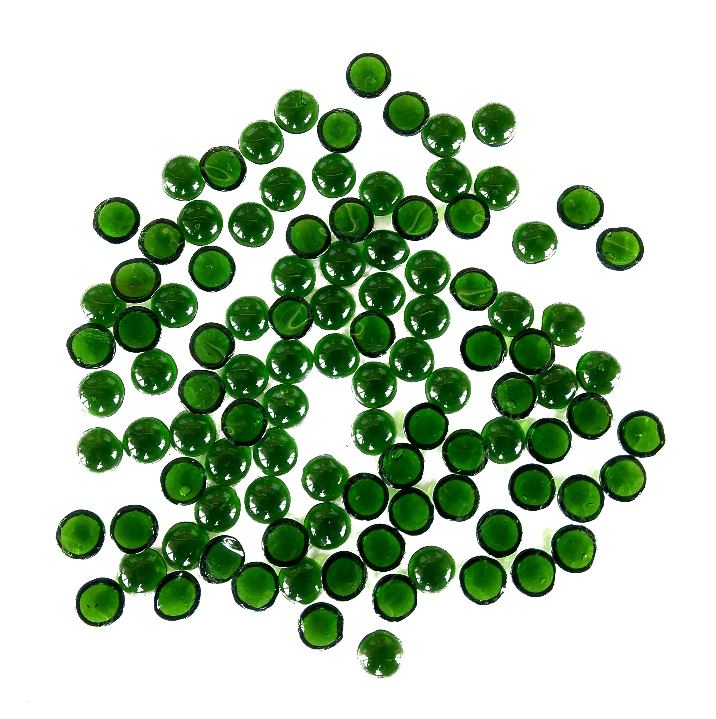 Rastogi Handicrafts Tiny Centerpieces, Glass Gems for Vase Fillers,Wedding Decoration Pebbles One Side Flat Small 100 pcs (Green