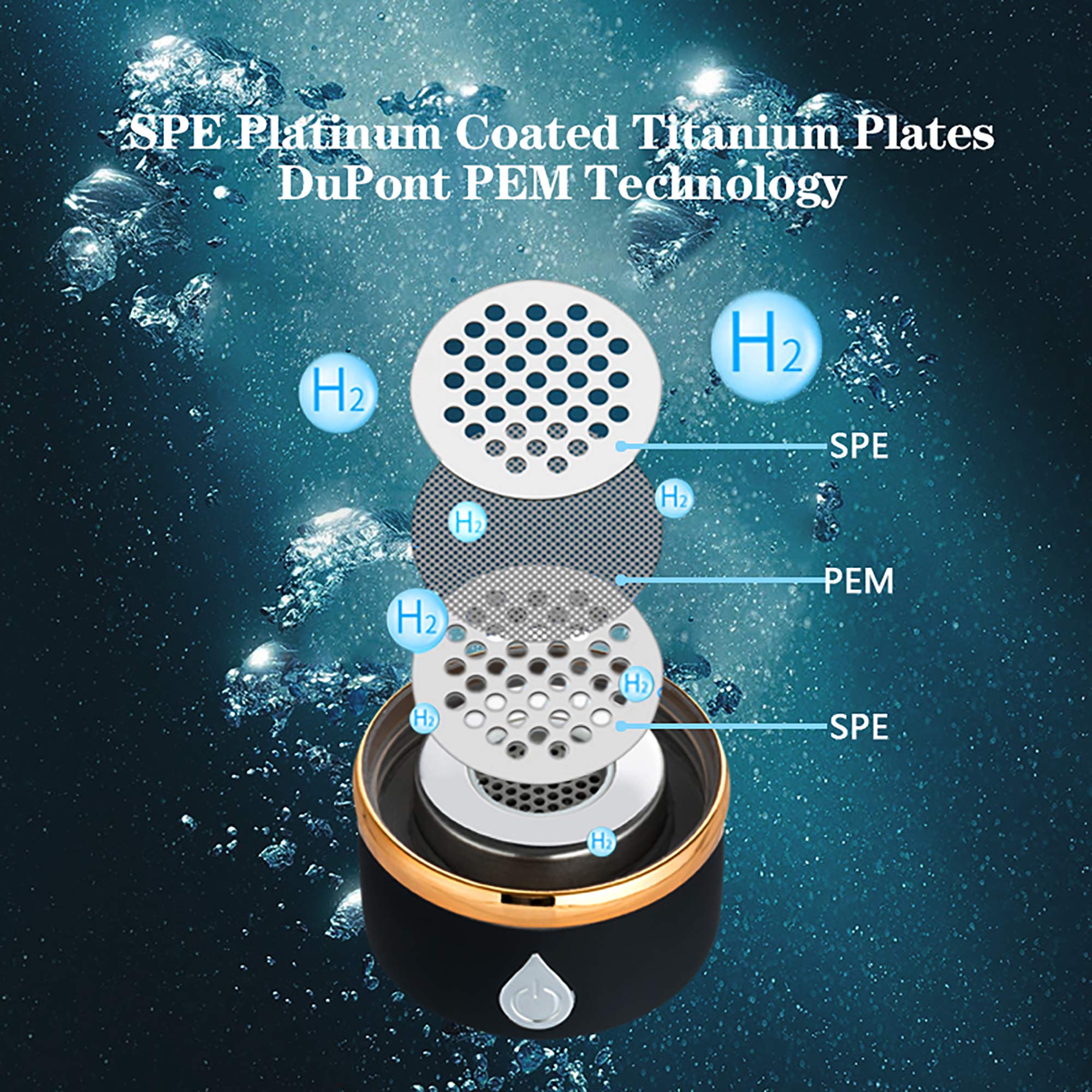 N.P Hydrogen Water Bottle Generator With Pem And Spe Technology,Up To 1800Ppb,Portable Hydrogen Water Maker,Hydrogen Water Machi