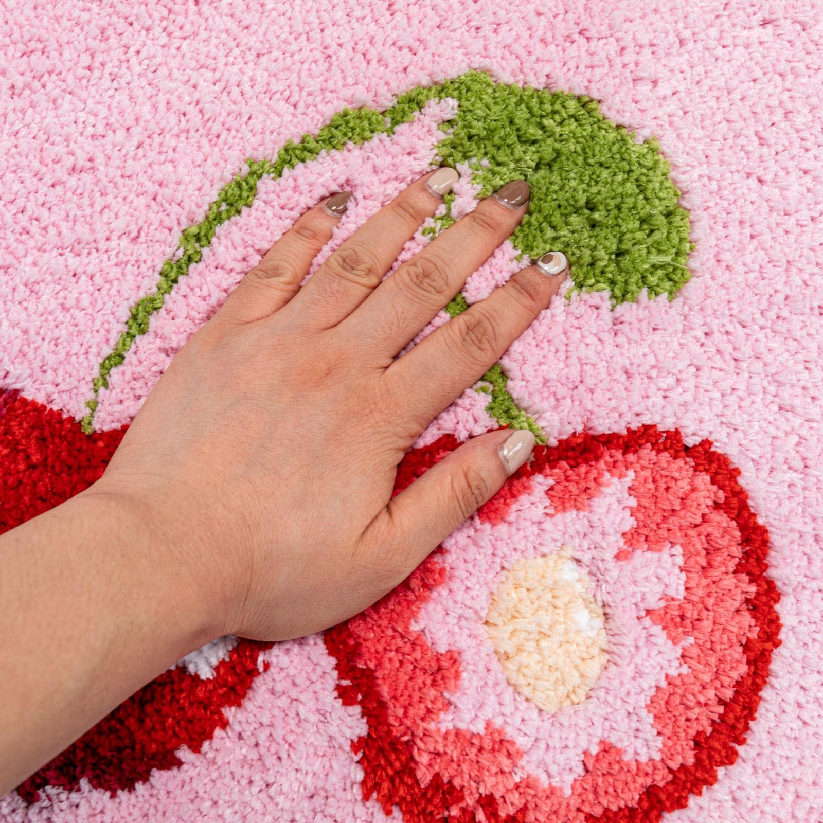 Fruit Cherry Bath Mat For Bathroom Cute Pink Bathroom Mats Non Slip Fruit Bath Mat Milk Cartoon Plush Shower Rug Absorbent Decor