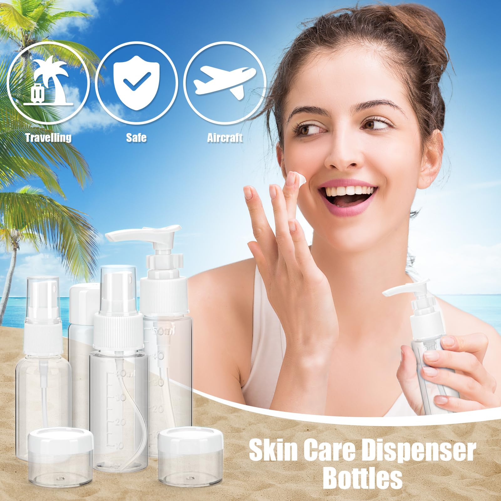 Noideeer 18 Pcs Travel Bottles Set For Toiletries, Tsa Approved Travel Size Containers With Bandage Silicone Squeezable For Sham