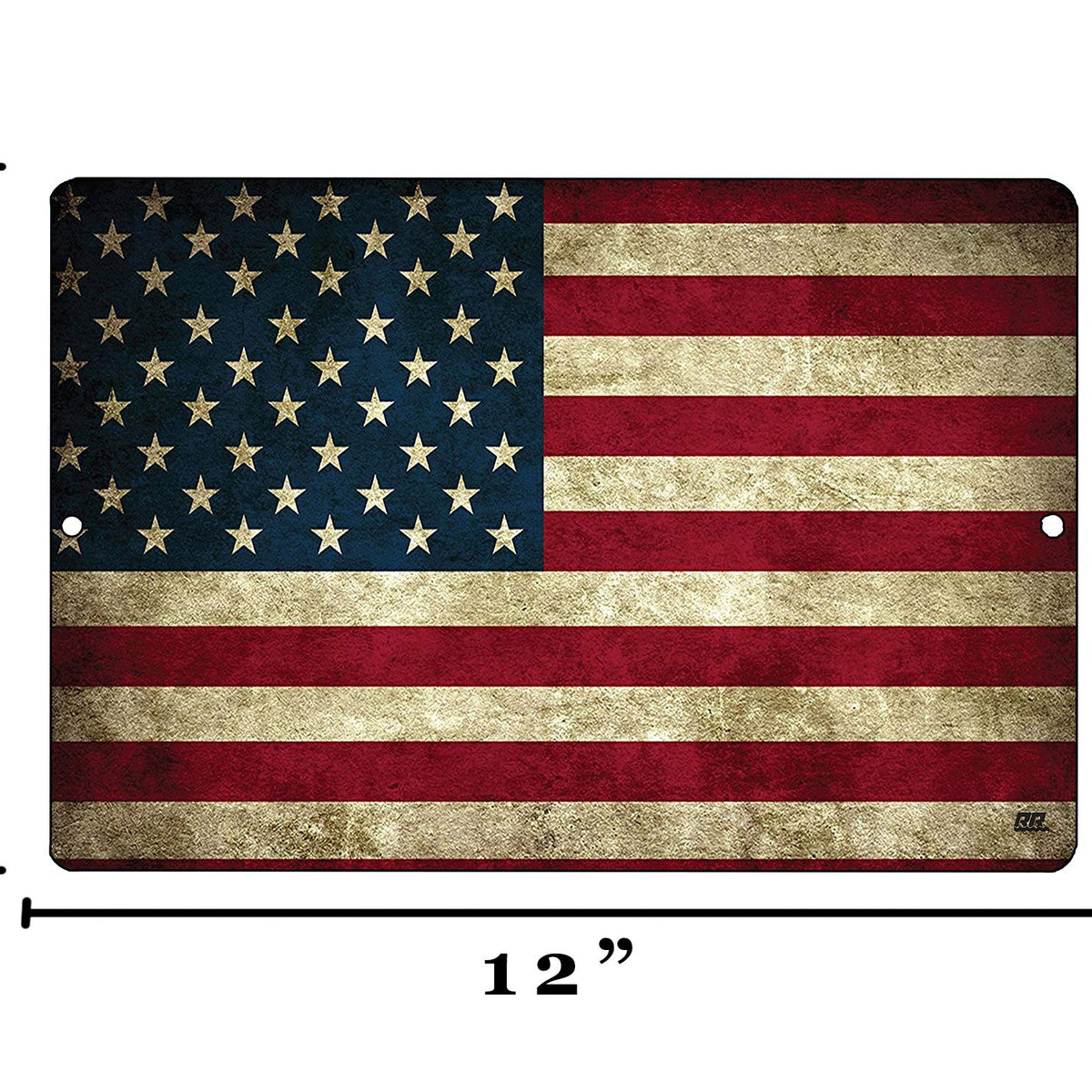 Rogue River Tactical USA American Flag Metal Tin Sign, 12x8 Inch, Wall ...