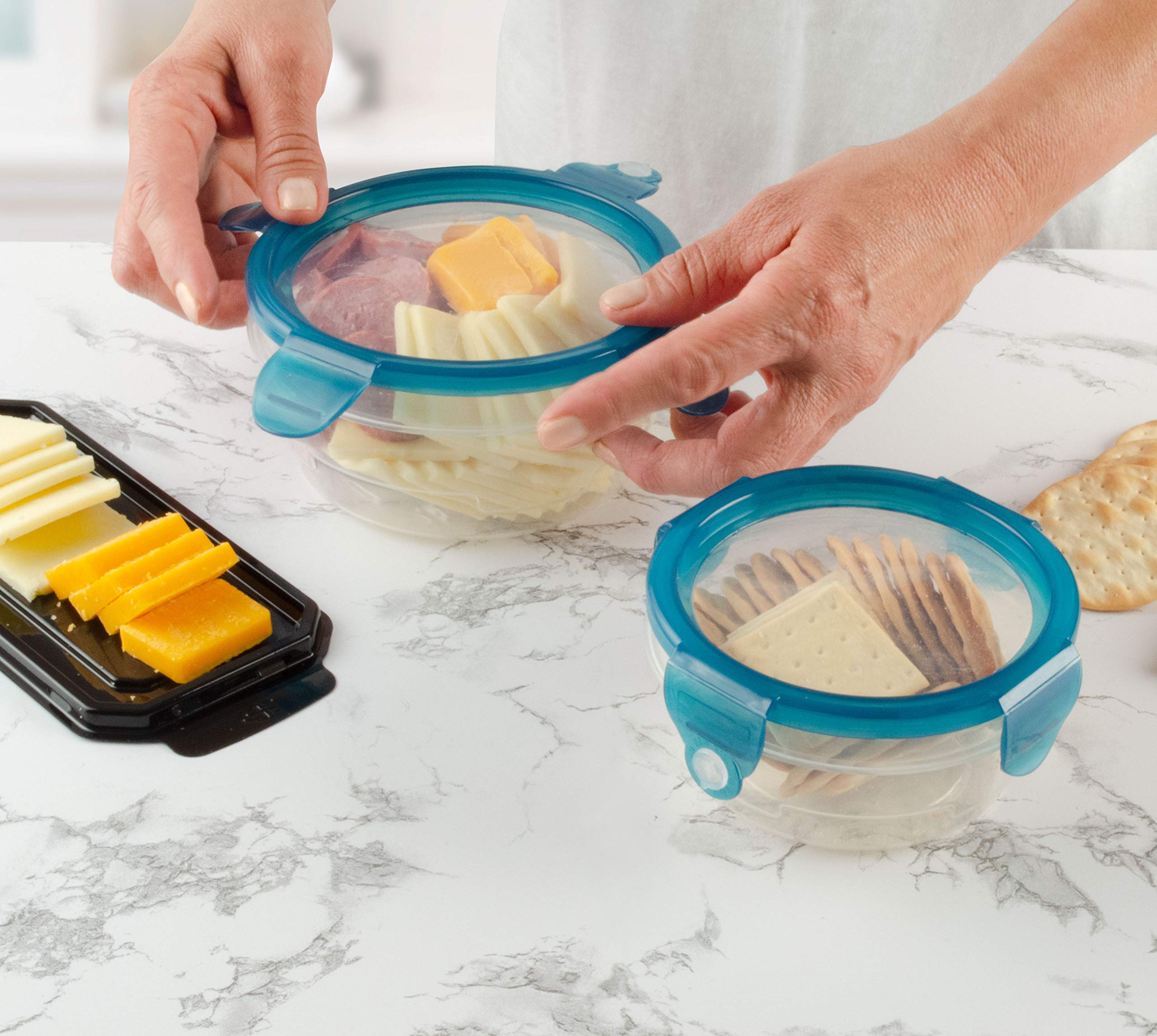 Handy Gourmet Flexi-Top Reusable Containers, Bpa Free - Round, Set Of 2
