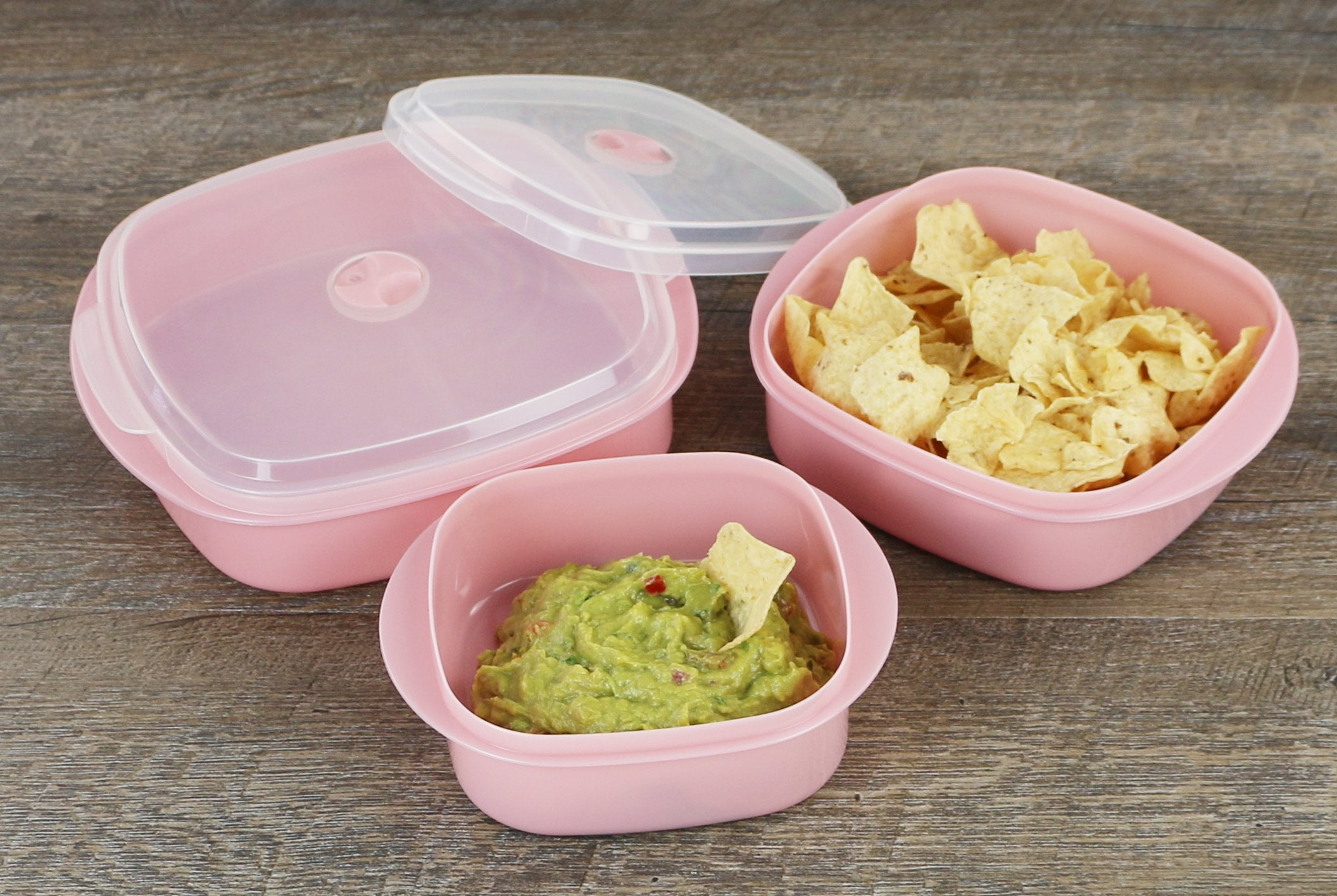 Reston Lloyd Microwave Storage, Adjustable Vent on Lids Cookware Set, Multiple Sizes, Pink