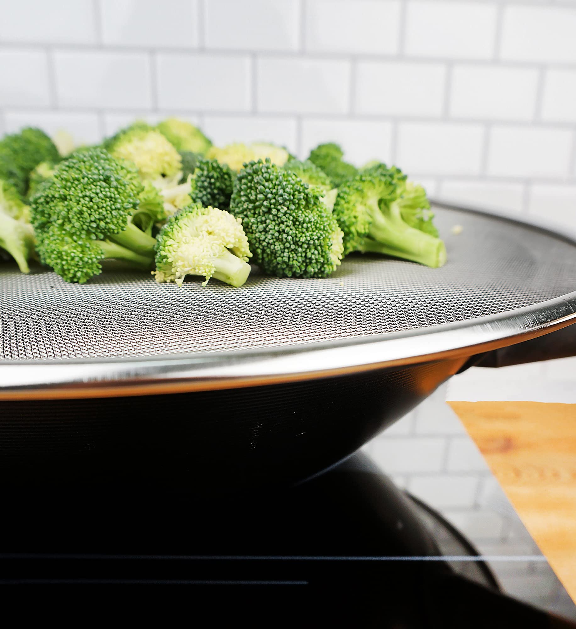 Rsvp International Endurance Kitchen Collection Splatter Screen, Dishwasher Safe, 15'' Diameter, Stainless Steel