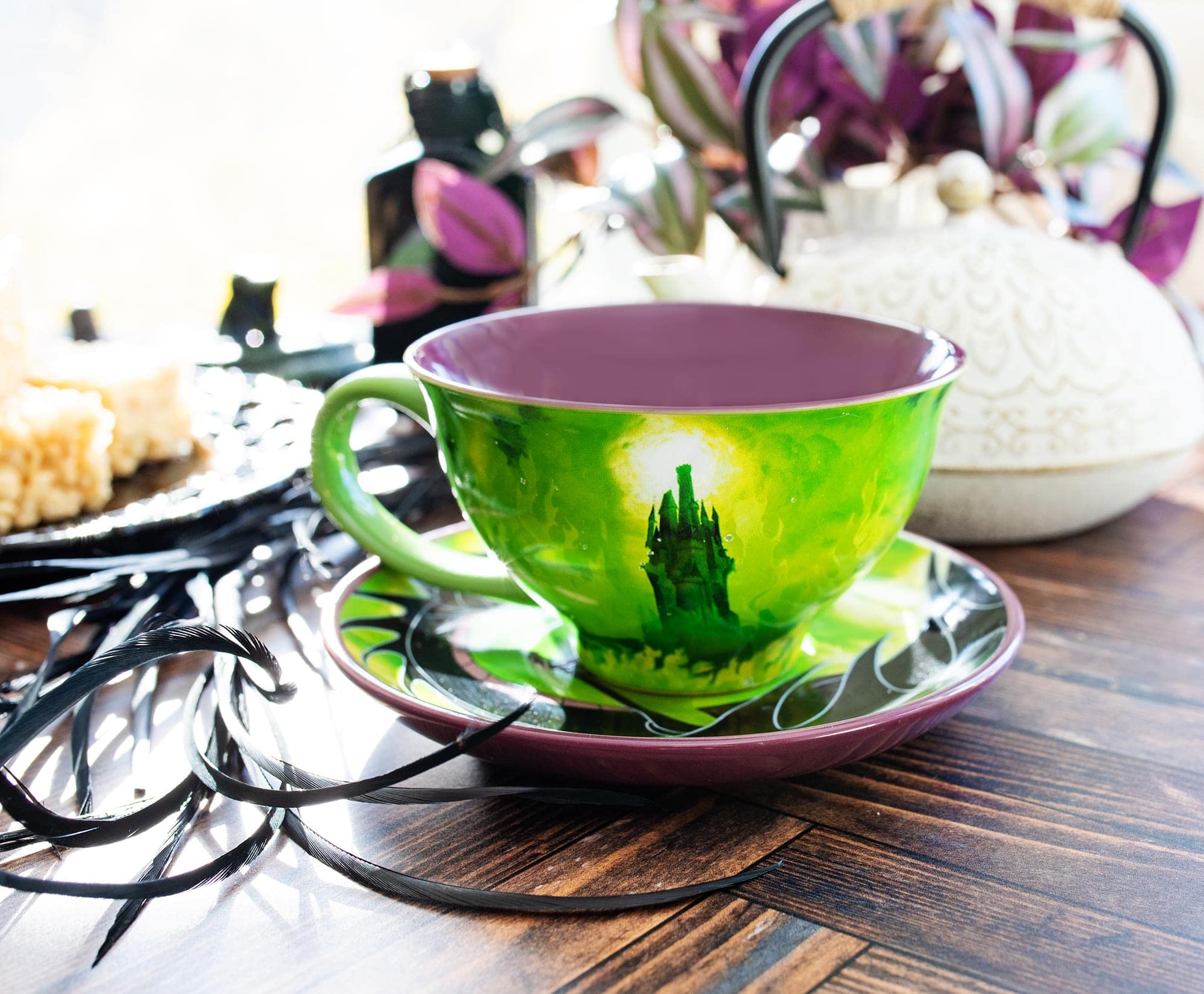 Silver Buffalo Disney Villains Maleficent Ceramic Teacup And Saucer | Tea Party Set For Coffee, Espresso, Mocha