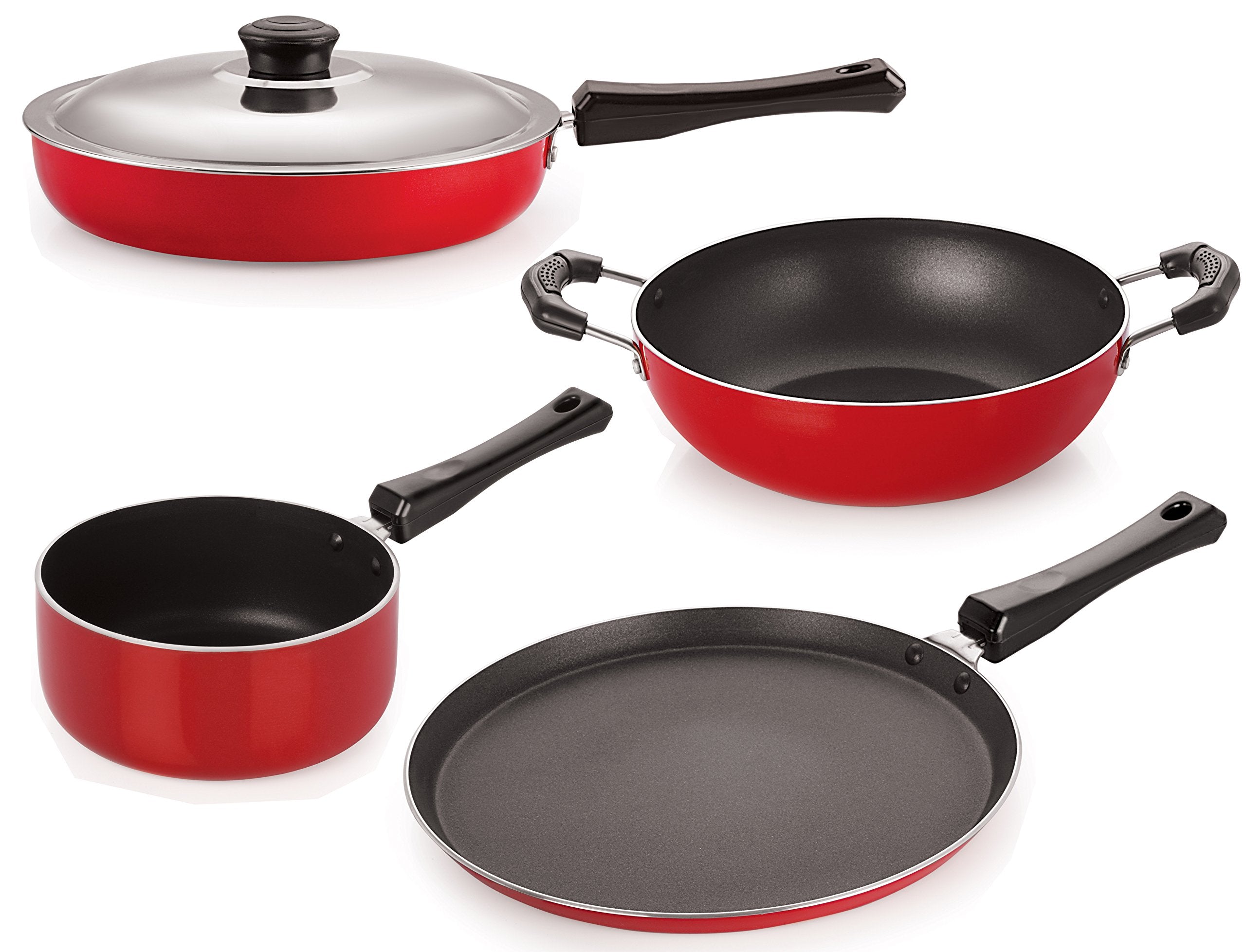 Nirlon NonStick Coating Aluminium Heat Resistance Cookware Combo Utencils Gift Set Offer With Bakelite Handle For Superior Grip