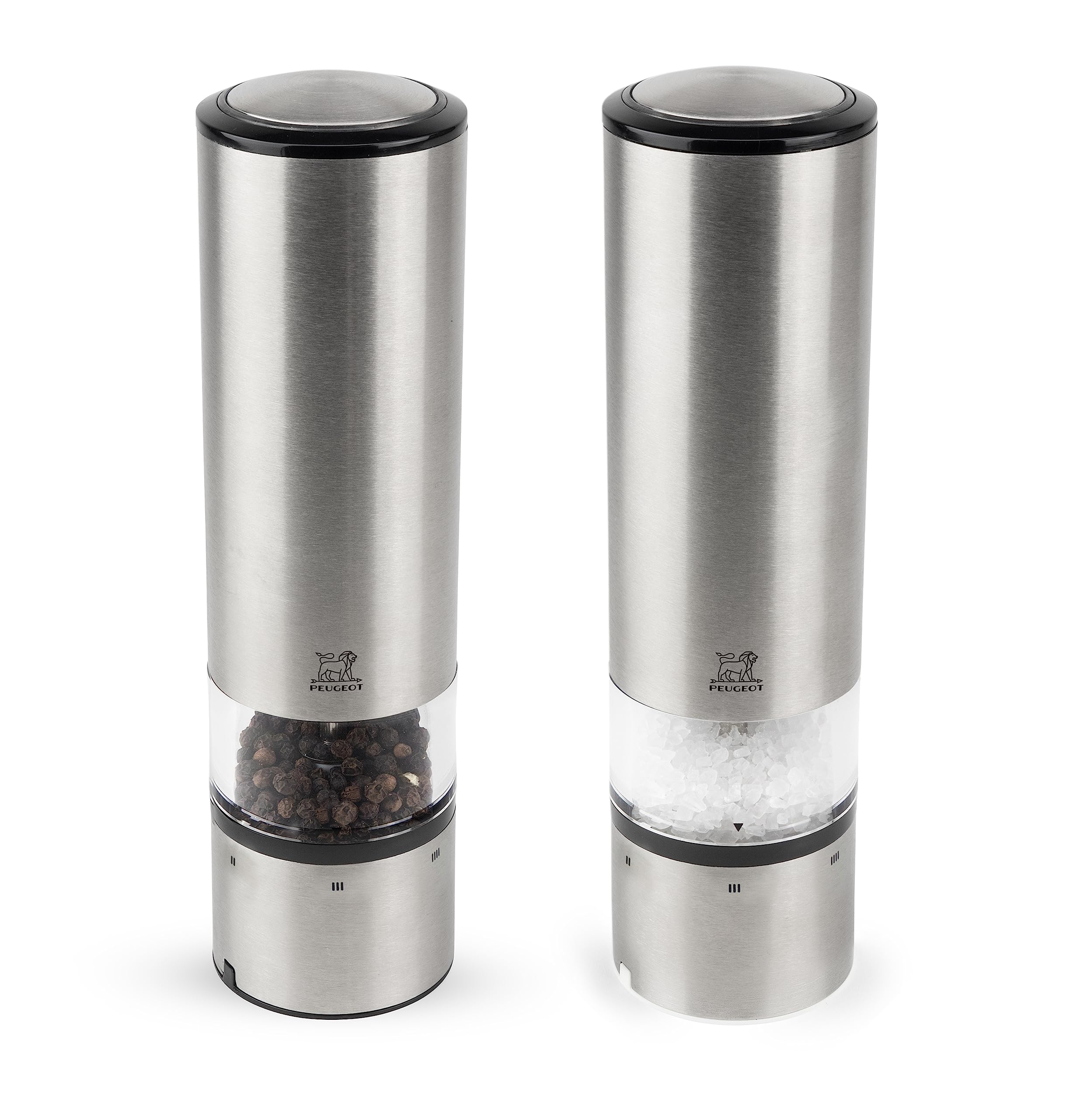 Peugeot Elis Sense U-Select Set Salt & Pepper Mill, Large, Brushed Nickel
