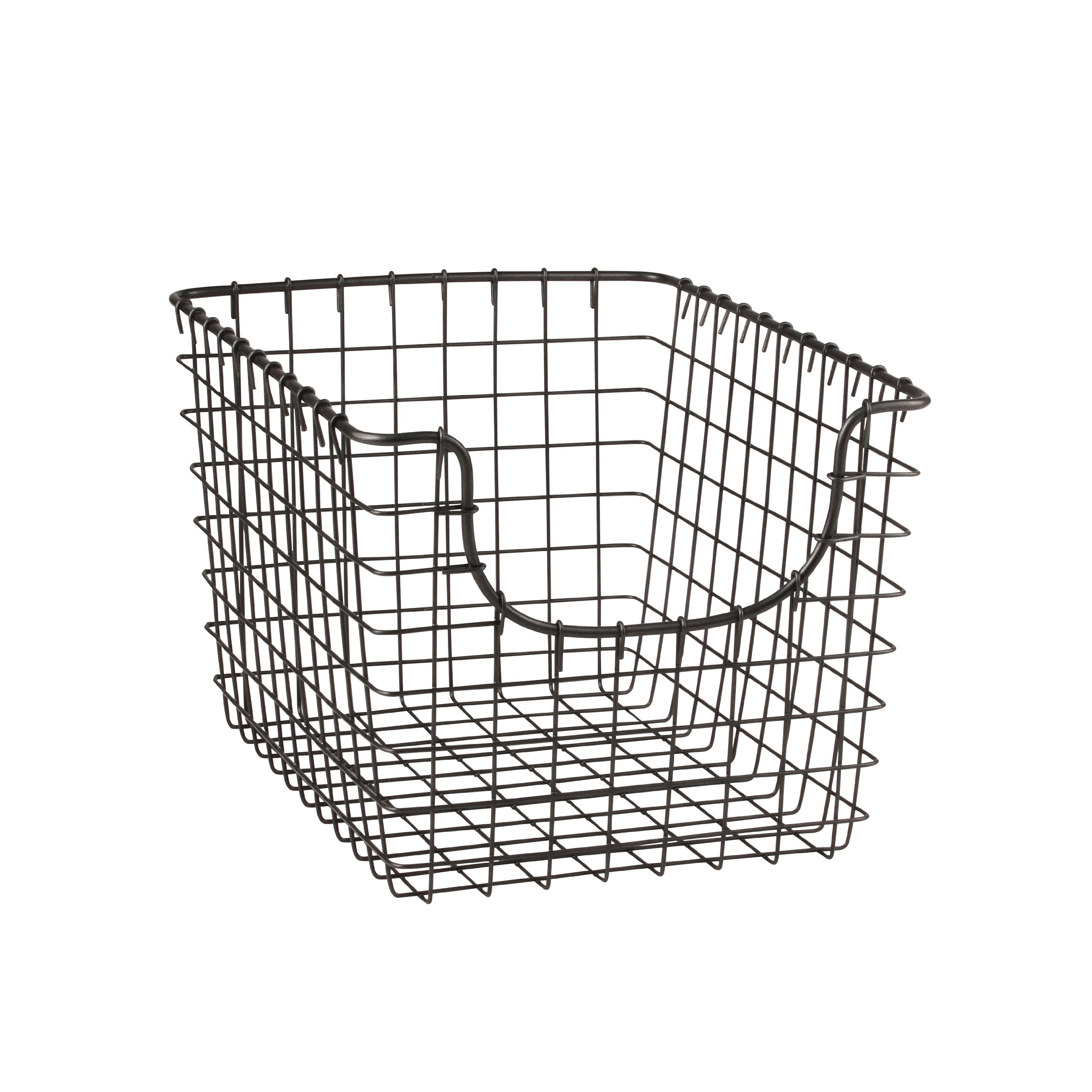 Spectrum Diversified Scoop Wire Basket, Vintage-Inspired Steel Storage Solution For Kitchen, Pantry, Closet, Bathroom, Craft Roo