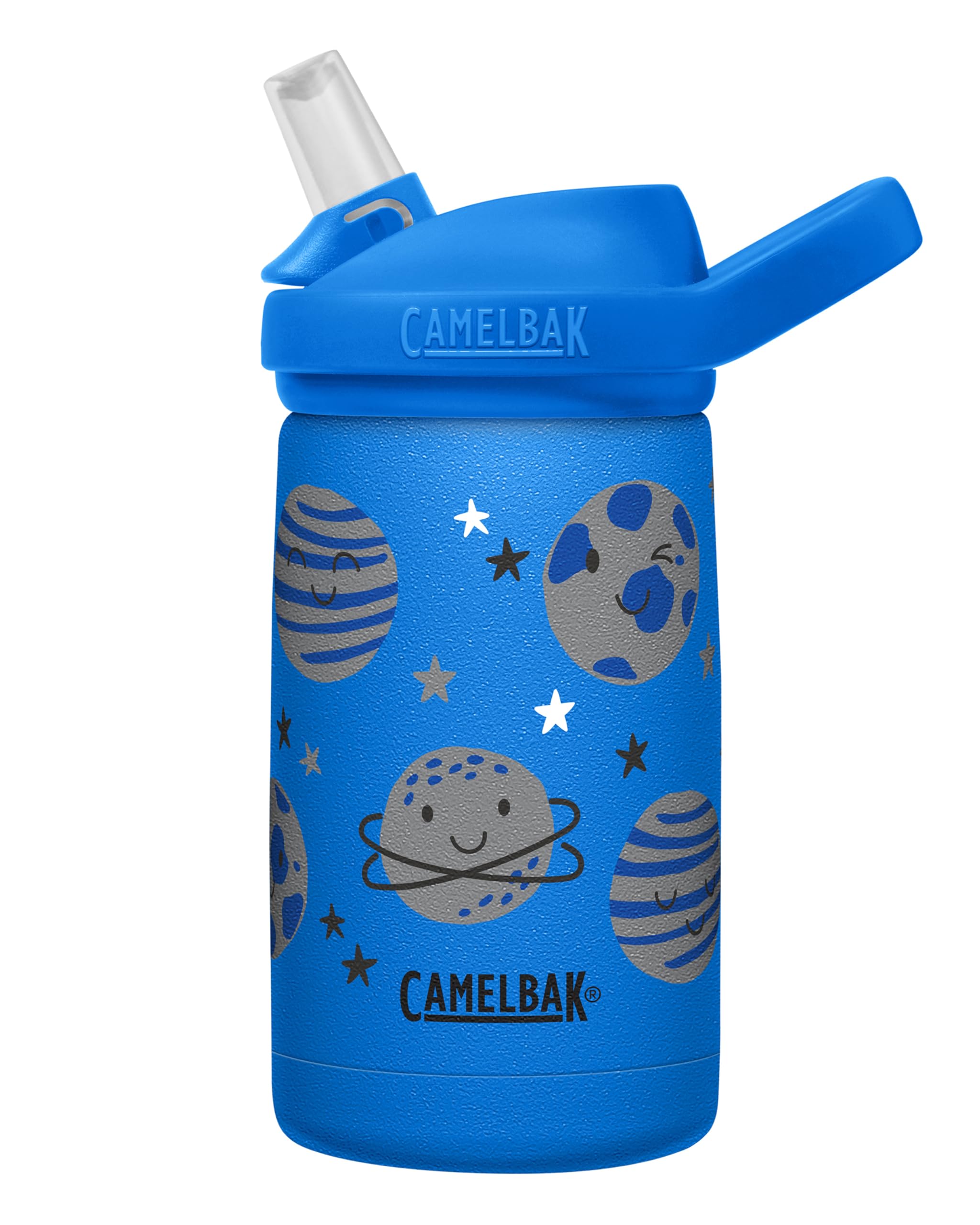 Camelbak Eddy+ Kids Water Bottle With Straw, Insulated Stainless Steel - Leak-Proof When Closed, 12Oz, Space Smiles
