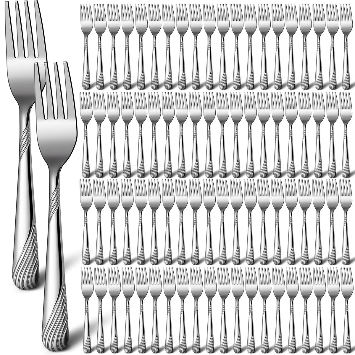 Bokon 200 Pieces Dinner Forks Bulk Set 6.9 Inches Stainless Steel Forks Silverware Durable Table Forks Set For Home Restaurant K