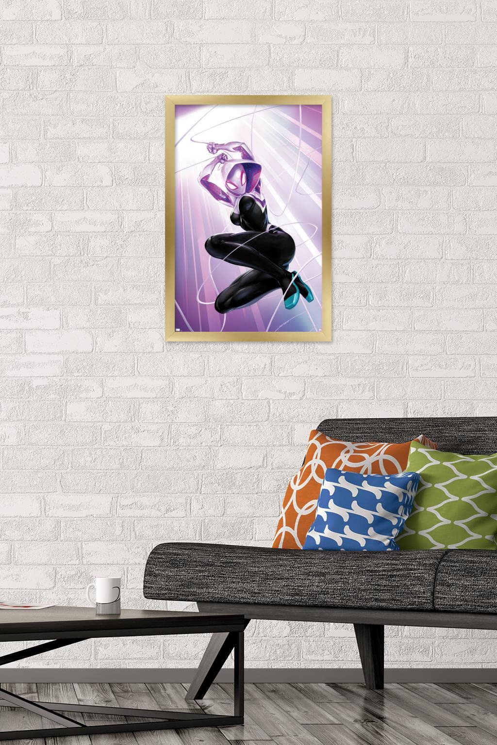 Trends International Marvel Comics - Ghost Spider - Ghost Spider #1 Wall Poster, 14.72'' X 22.37'', Gold Framed Version