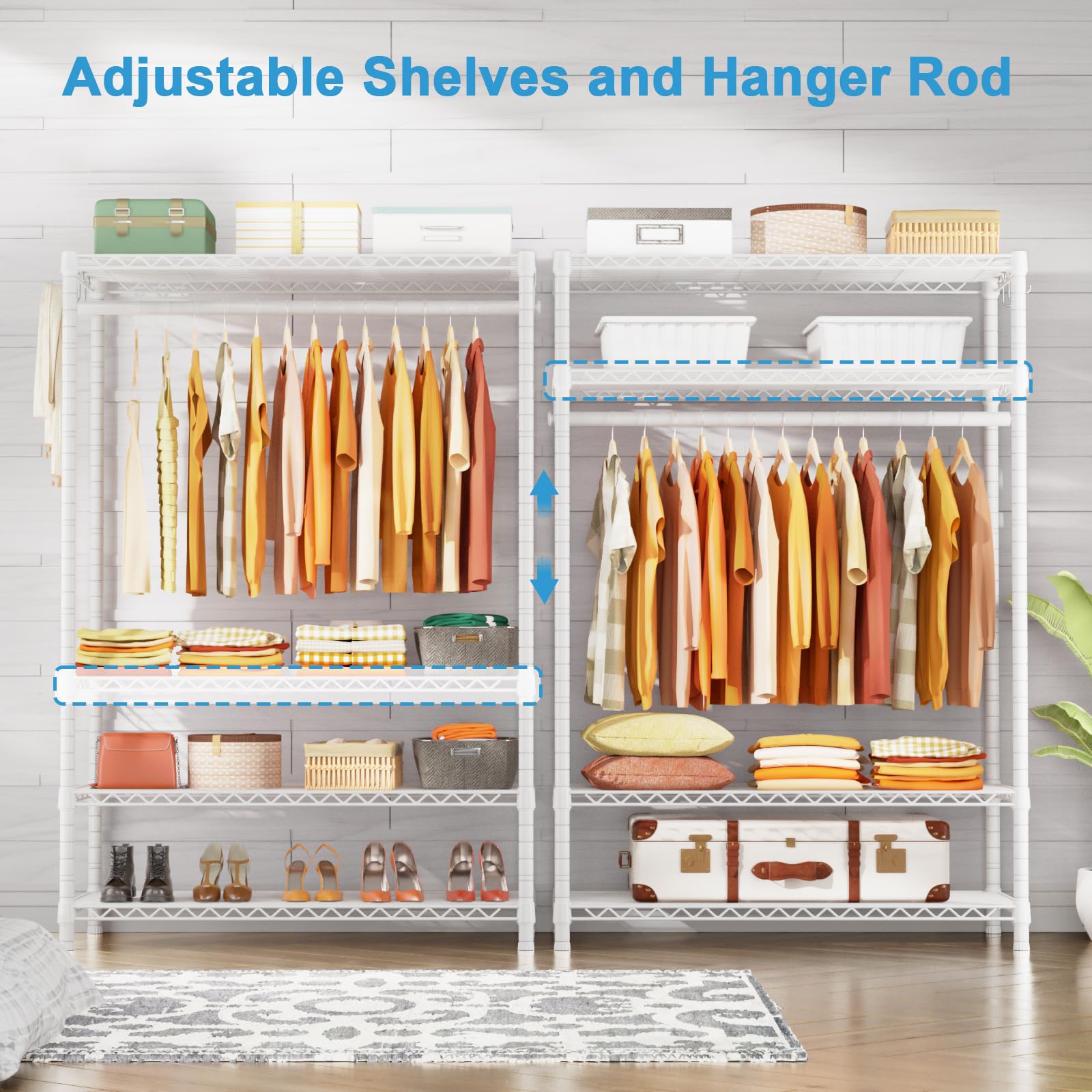 Ulif H4 Plus Garment Rack, 4-Tier Portable Clothes And Clothing Rack For Bedroom And Cloakroom, Closet Storage And Organizer War