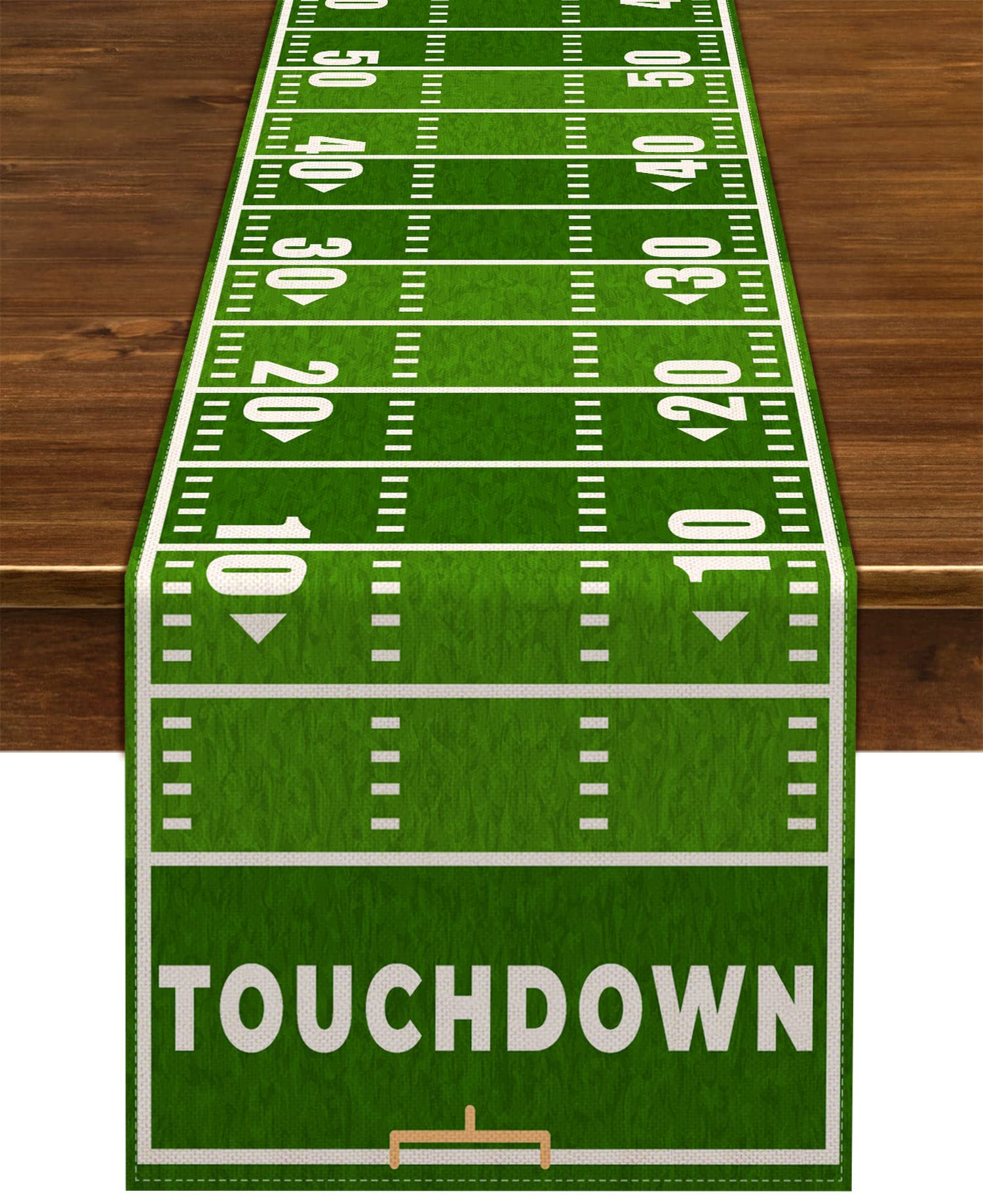 Nepnuser American Football Court Table Runner Touch Down Football Birthday Party Decoration Boy Sport Farmhouse Home Dining Room