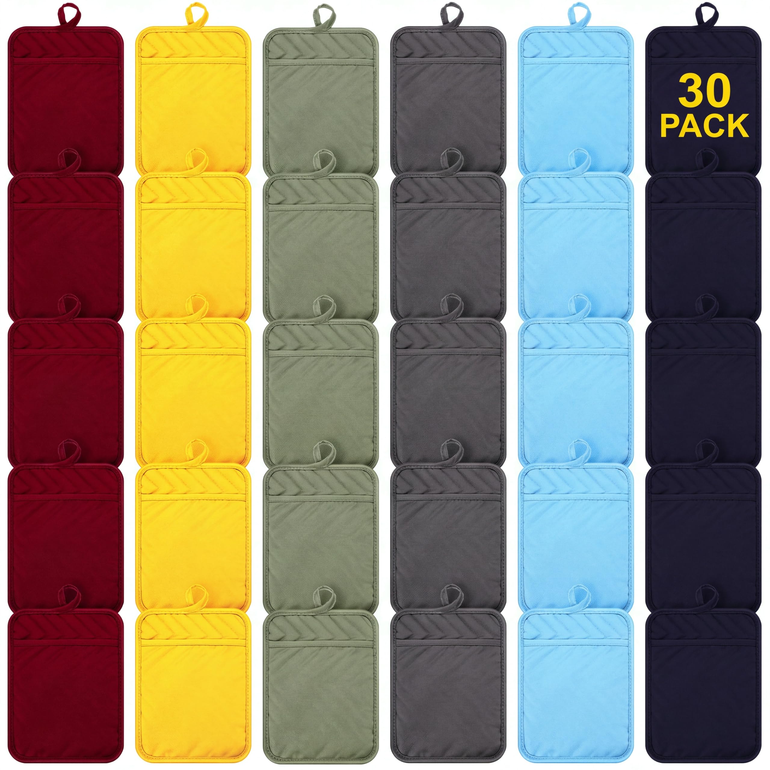 Zubebe 30 Pcs Oven Pot Holders with Pockets Christmas Kitchen Gift for Women Sublimation Heat Resistant Potholders Oven Mitts Ho