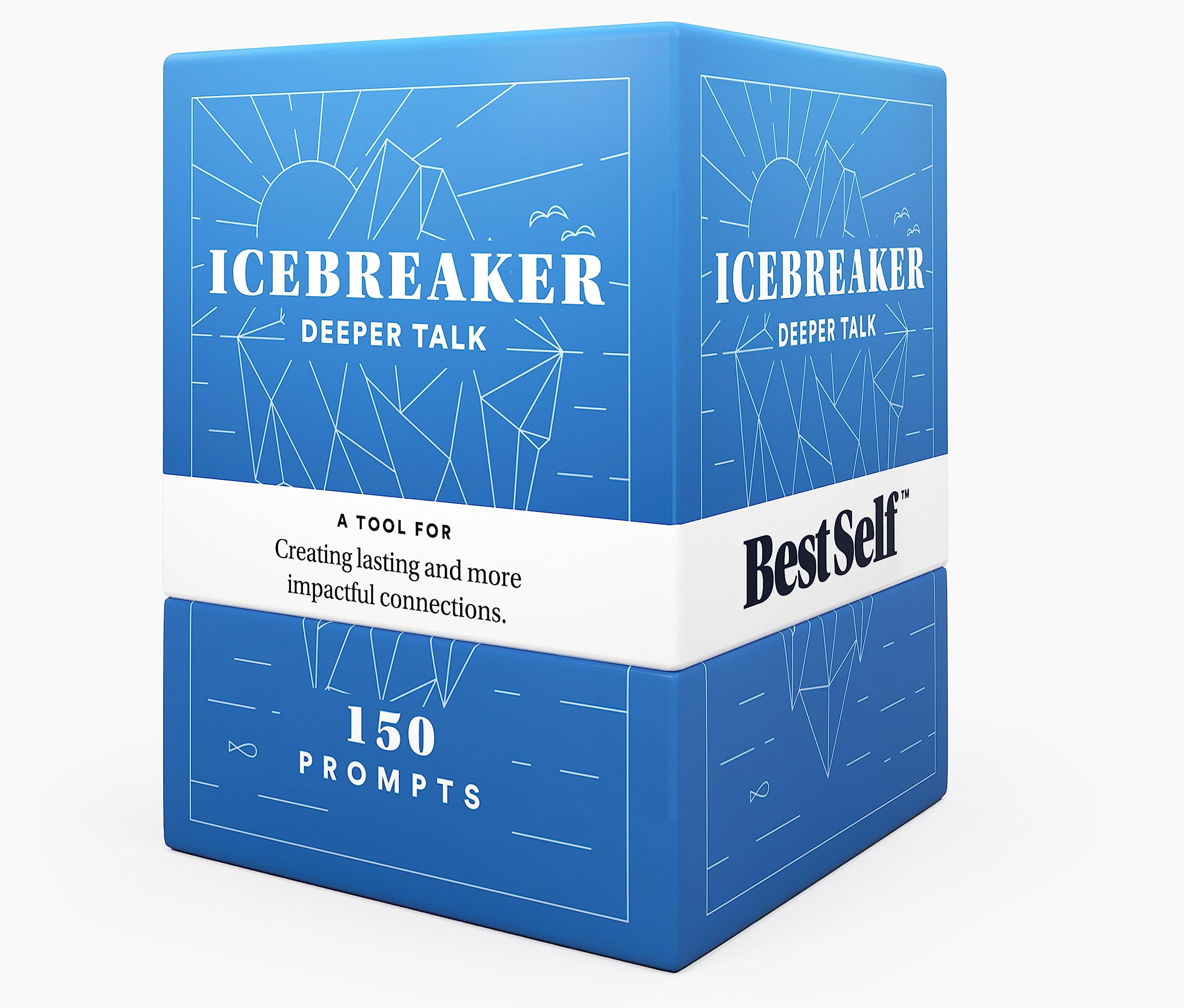 Bestself Icebreaker Deeper Talk Deck - Conversation Starter Card Pack To Deepen Friendships With 150 Prompts