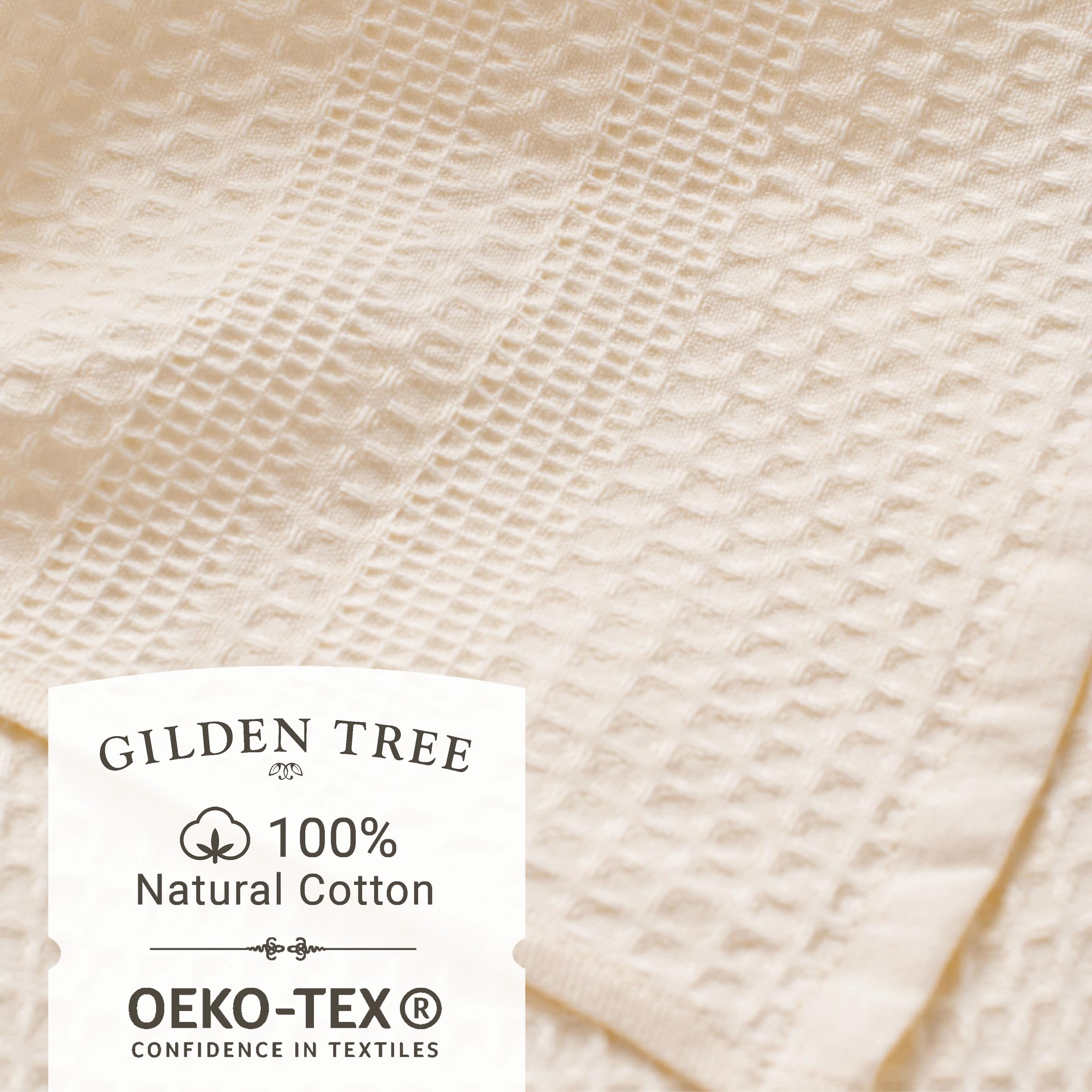 GILDEN TREE Waffle Towels Quick Dry Lint Free Thin  2 Pack Bath Sheets 40x80 Oversized Extra Large for Adults  Classic Style (Cream)