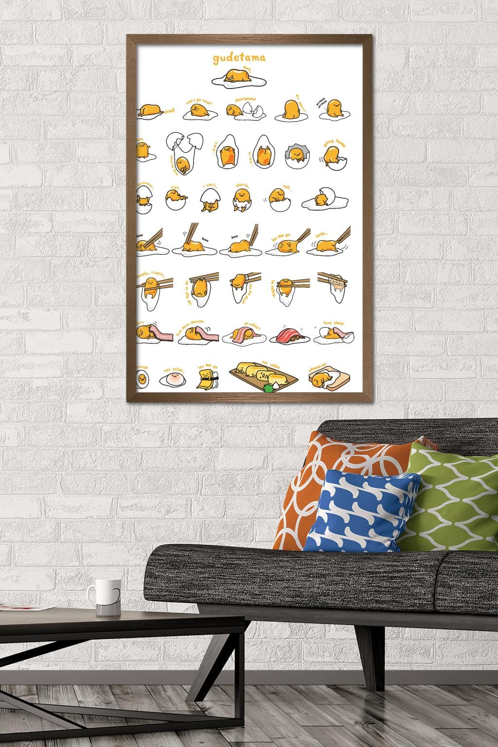 Trends International Gudetama - Grid Wall Poster, 22.375'' X 34'', Bronze Framed Version