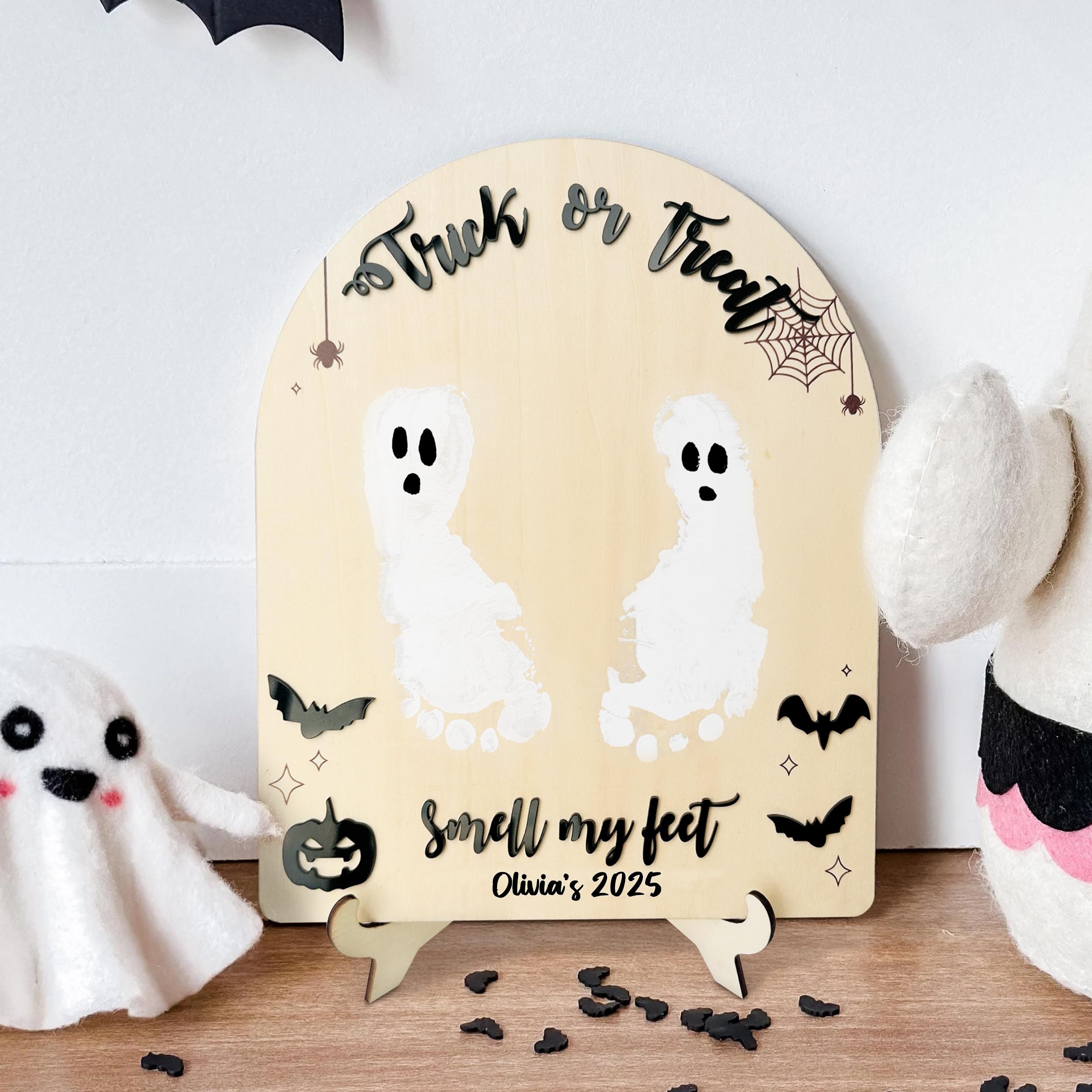 Baby First Halloween Crafts 2025 - Trick Or Treat Smell My Feet Sign - Baby  s First DIY Footprint Art - Baby First Keepsake - H