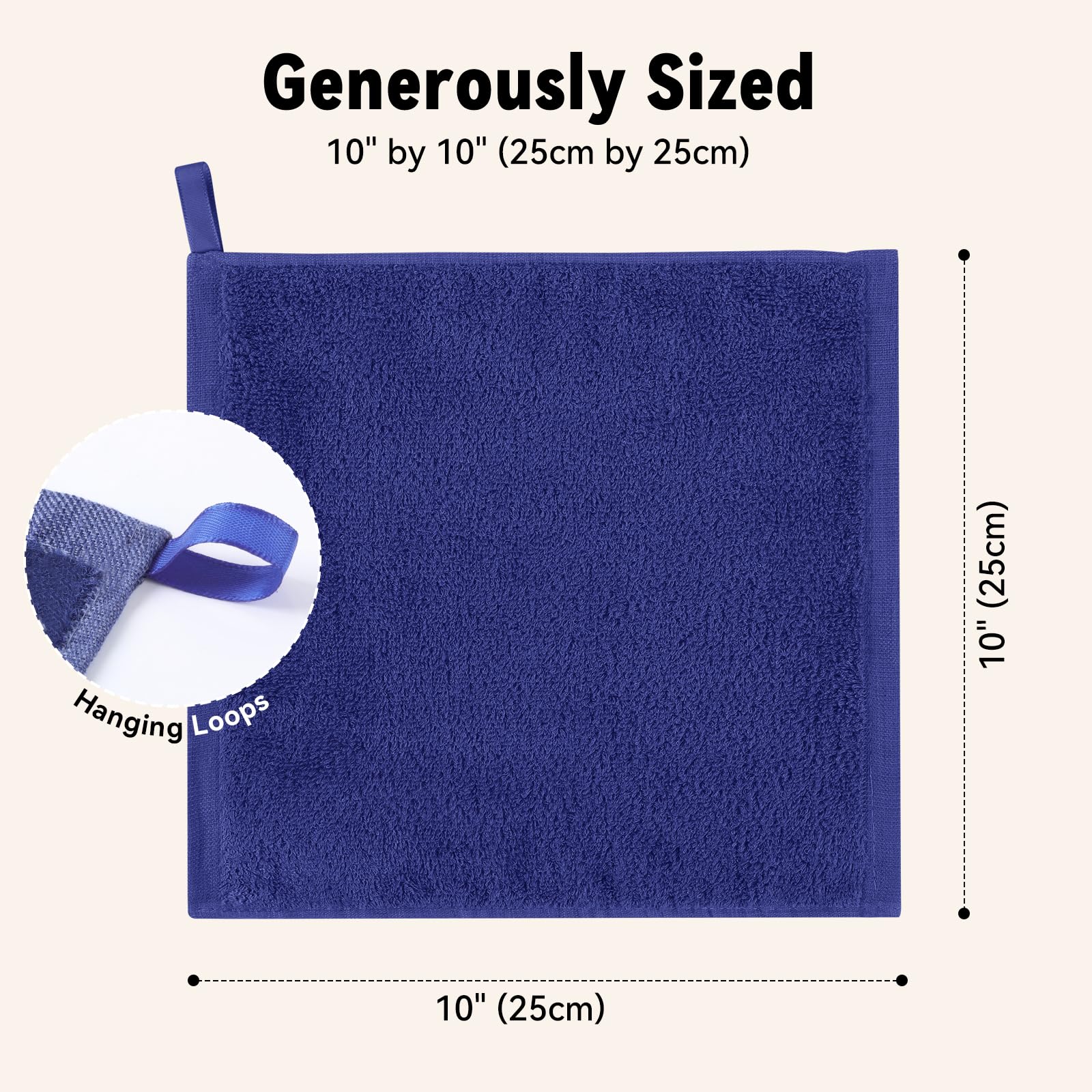 Yoofoss Luxury Washcloths Towel Set 10 Pack Baby Wash Cloth For Bathroom-Hotel-Spa-Kitchen Multi-Purpose Fingertip Towels & Face