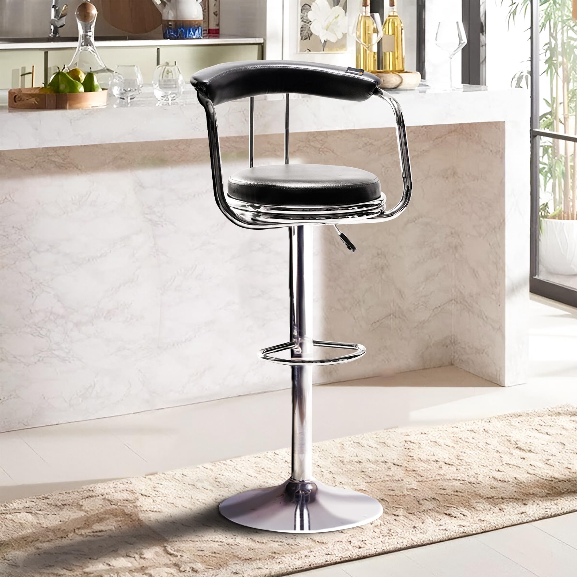 Koorsi & Company. Wood Adjustable High Curvy Barstool/Kitchen Chair Suitable For Counter, Cafeteria, Bar Stool Dining,Pubs, Offi