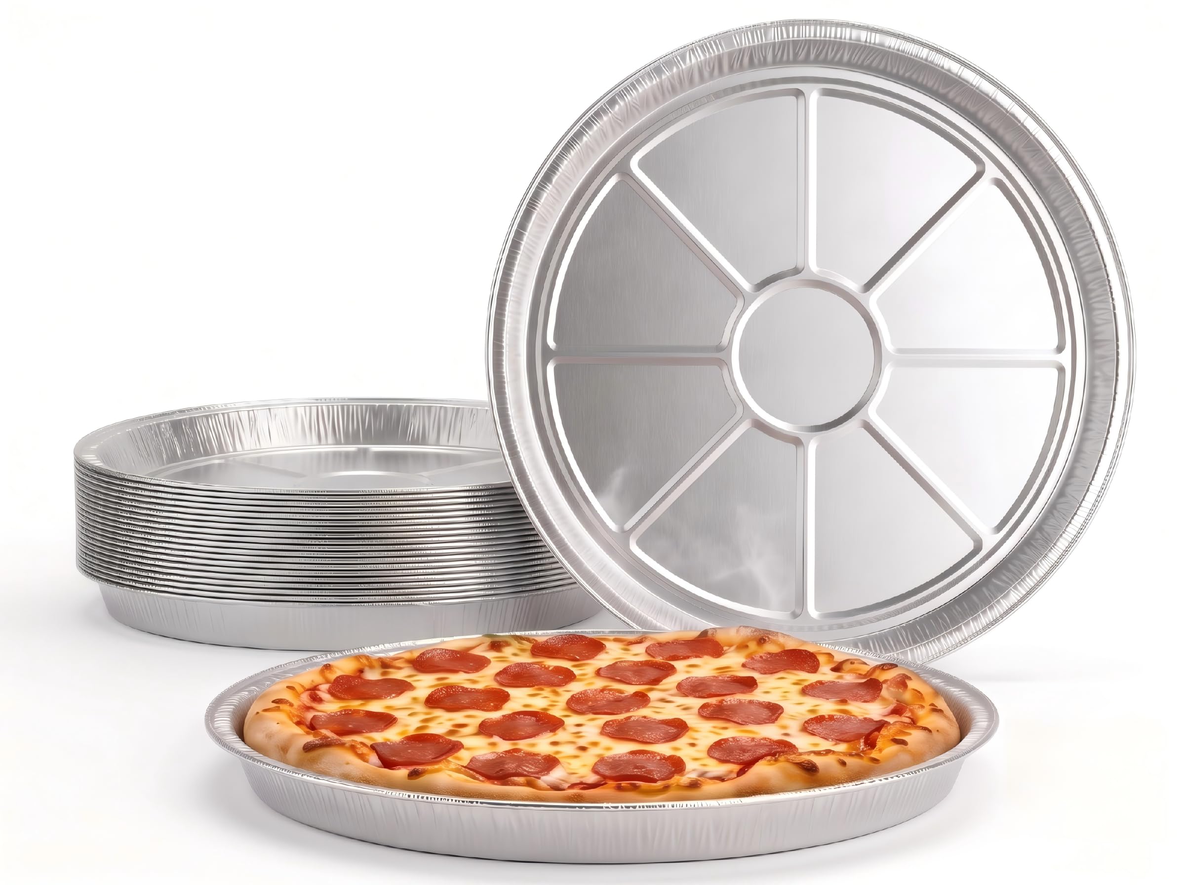 Julpvom 15Pack 12Inch Disposable Pizza Pans, Aluminum Baking Trays