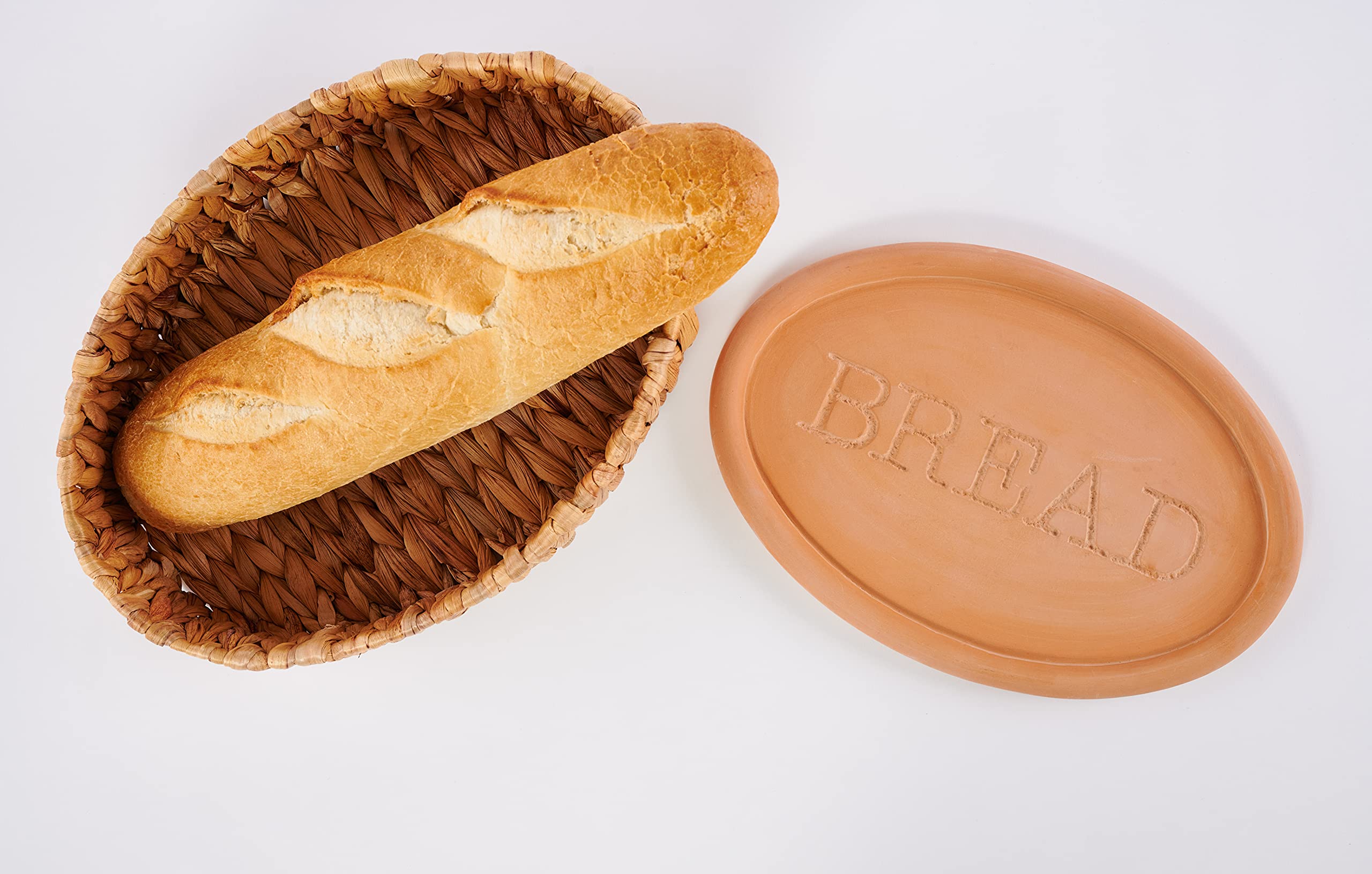 Mud Pie Terracotta Bread Warming Set, Brown, 8.5" x 12.5", Model 40130123, One Size