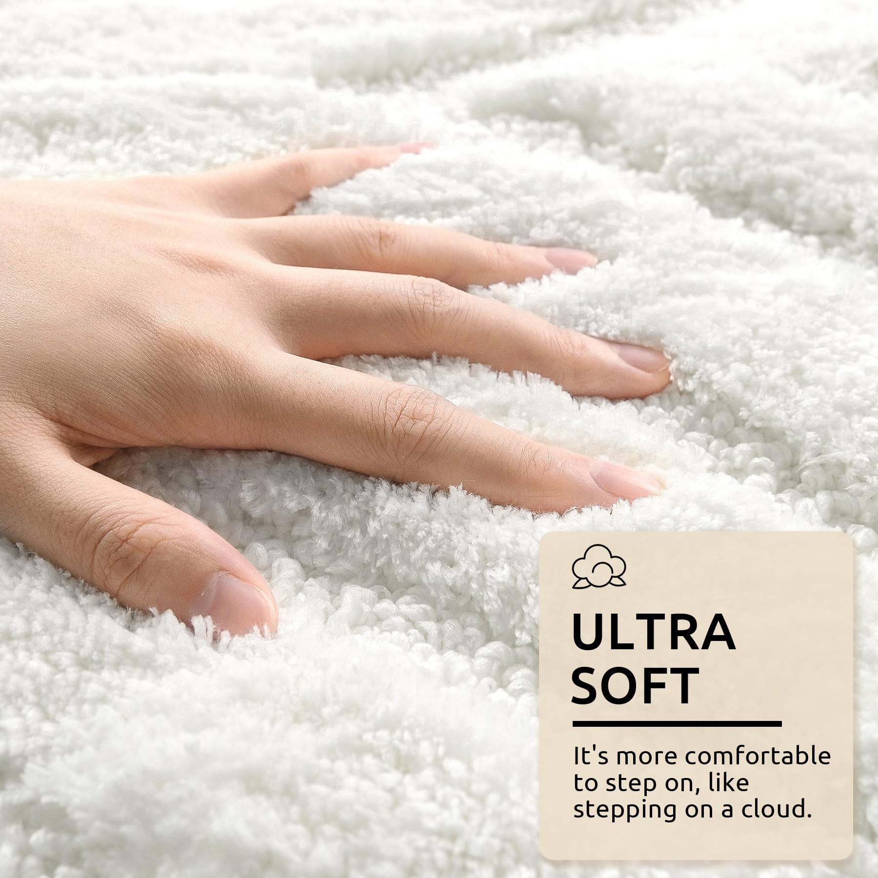 Dexde White Bathroom Rugs Boho Bath Mat Non Slip Geometric Luxury Soft Washable Carpet For Bathroom Shower Kitchen Entryway Mode