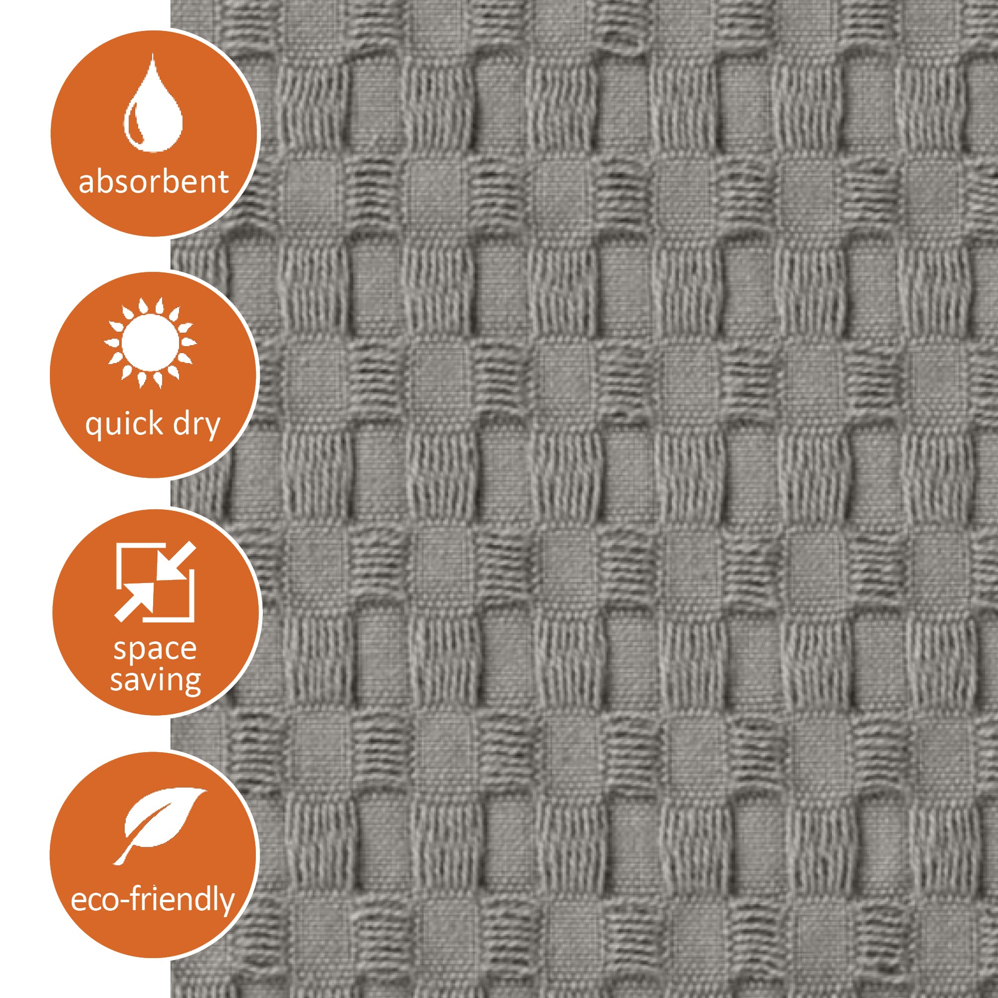 Gilden Tree Bathroom Mat Absorbent Cotton Quick Dry For Shower, Bath & Bathtub Washable Thin, Modern Style (Pewter)