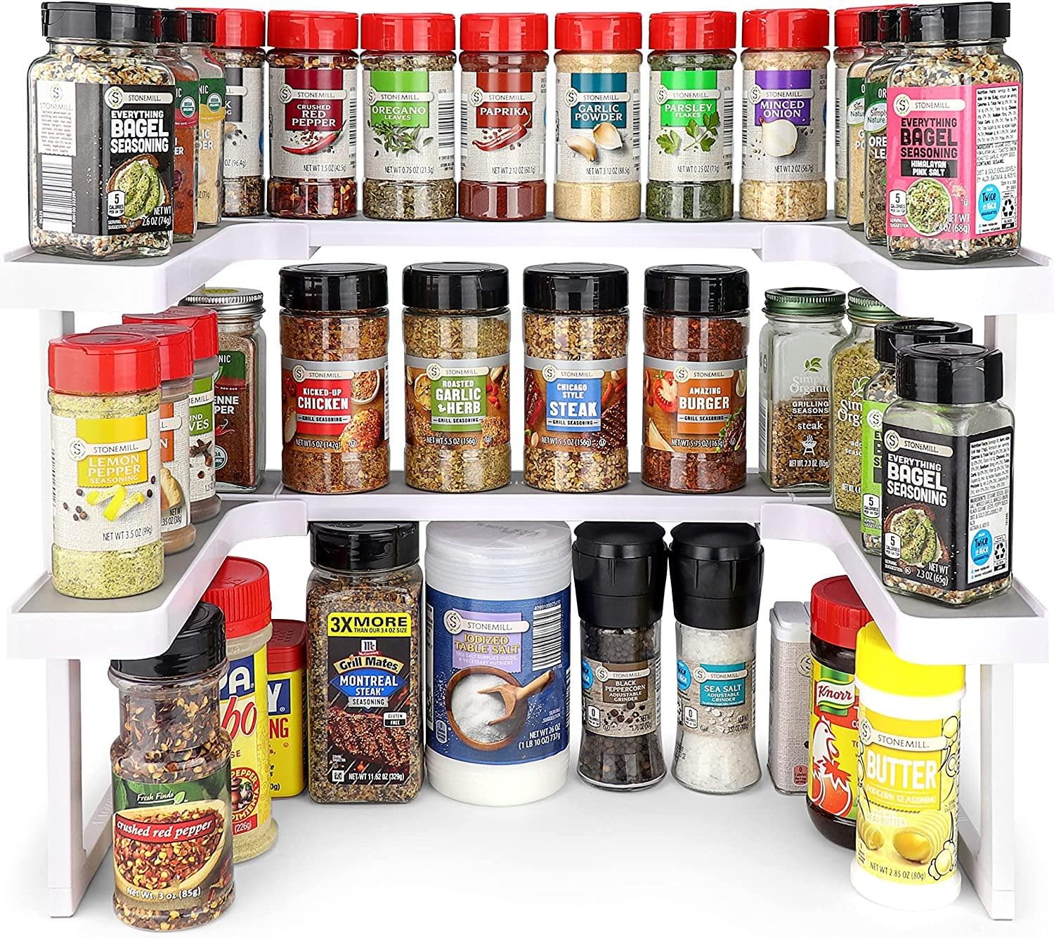 Spicy Shelf Deluxe - Expandable Spice Rack and Stackable Cabinet & Pantry Organizer (1 Set of 2 Shelves) - As seen on TV Deluxe